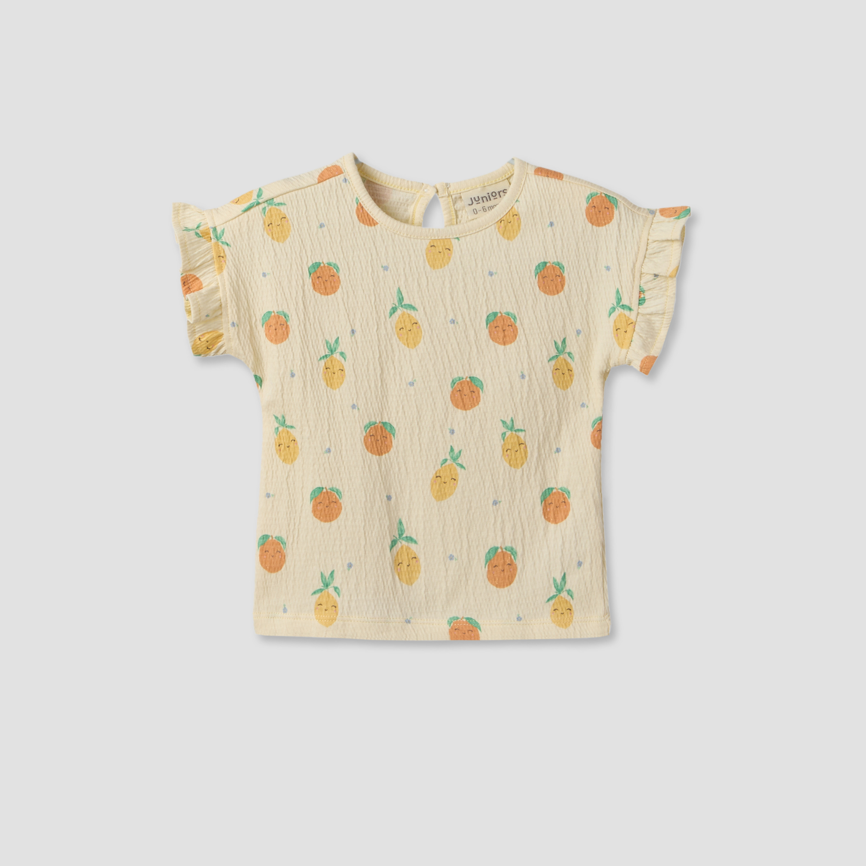 Juniors Crew Neck Short Sleeves Top and Shorts Set with Fruit Print-baby-girls-clothing-setsandcoords-image-2