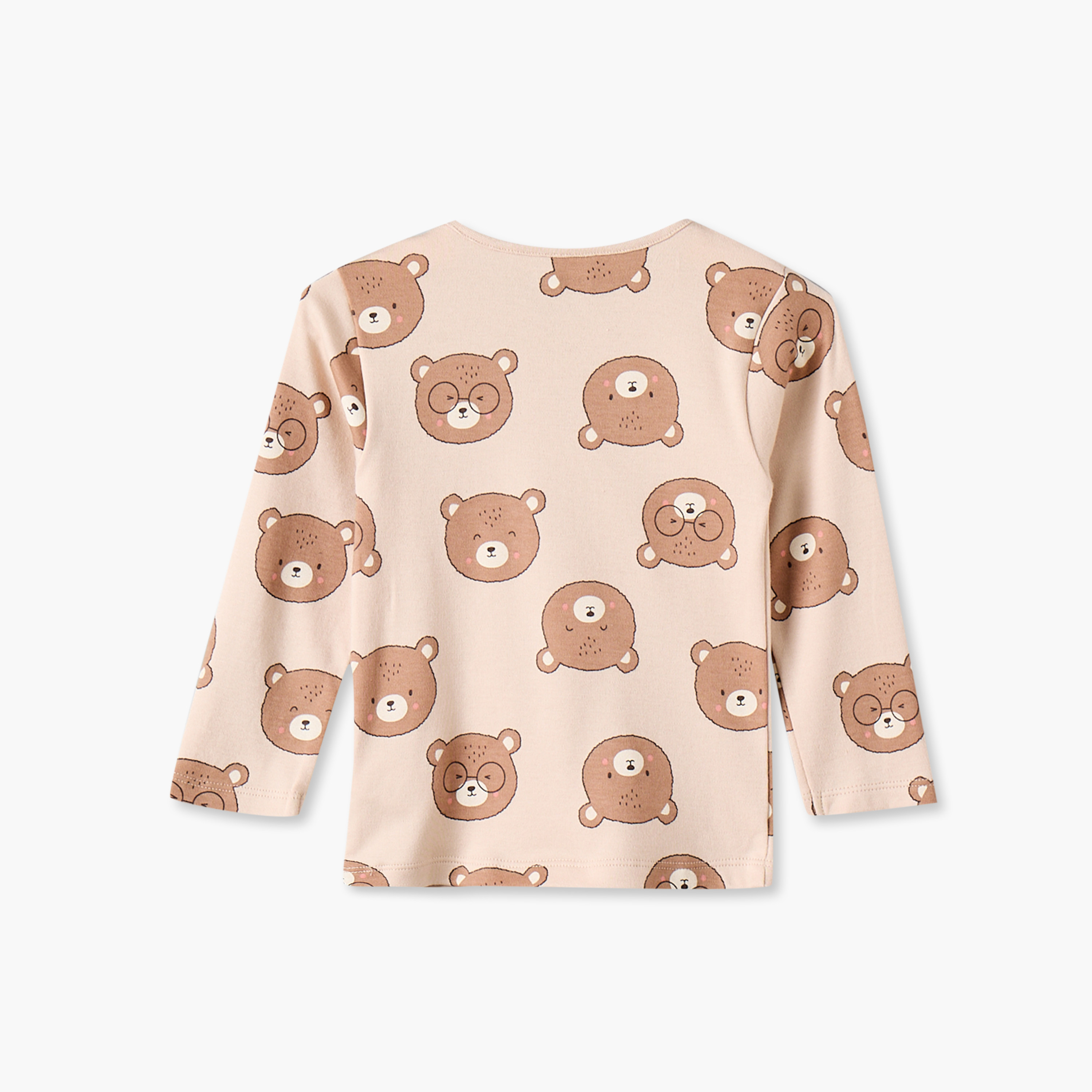 Juniors Cotton Crew Neck Long Sleeves Pyjama Set with Bear Print-baby-boys-clothing-nightwear-pyjamasets-image-4