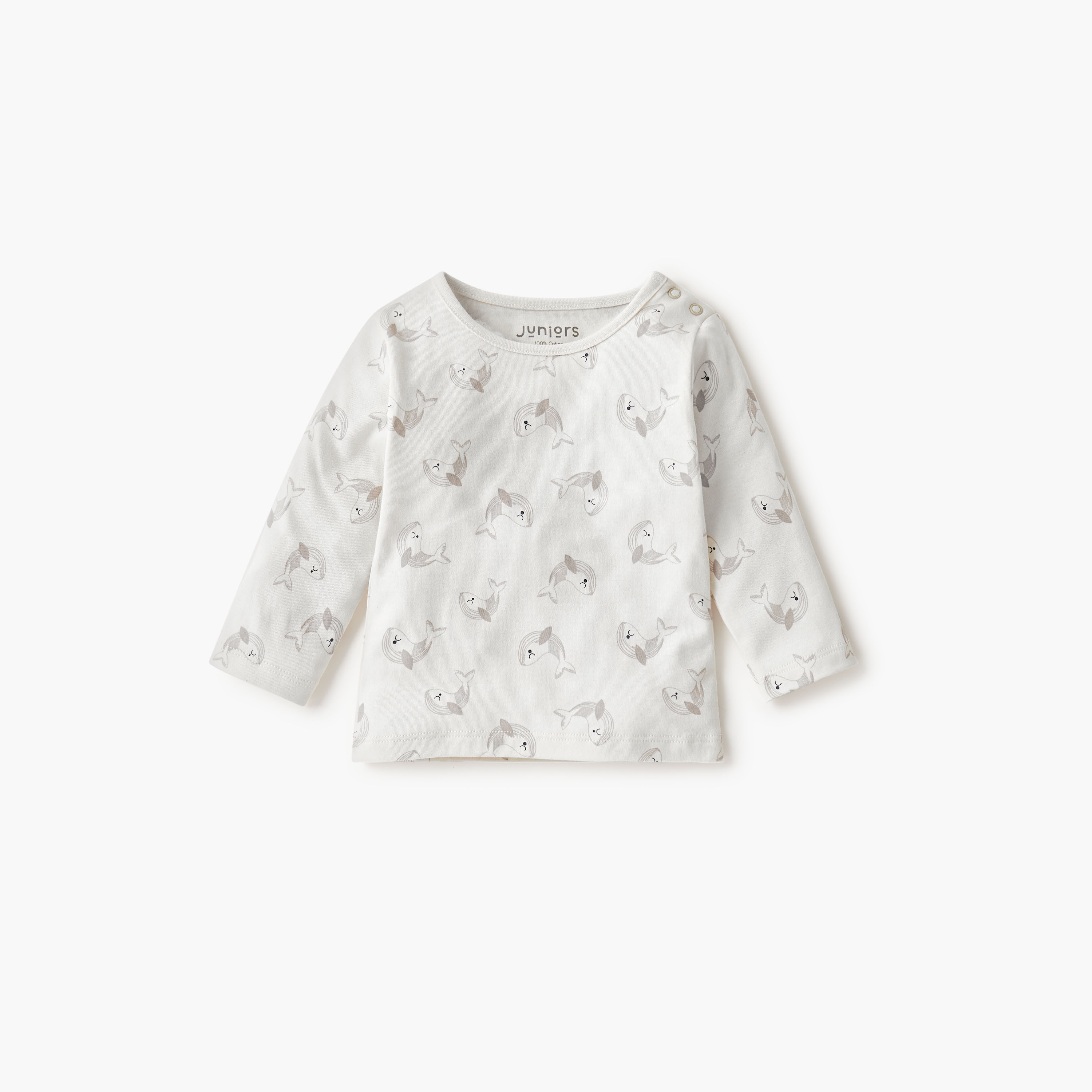 Juniors Dolphin Print T-shirt and Pyjama Set-baby-boys-clothing-nightwear-pyjamasets-image-3
