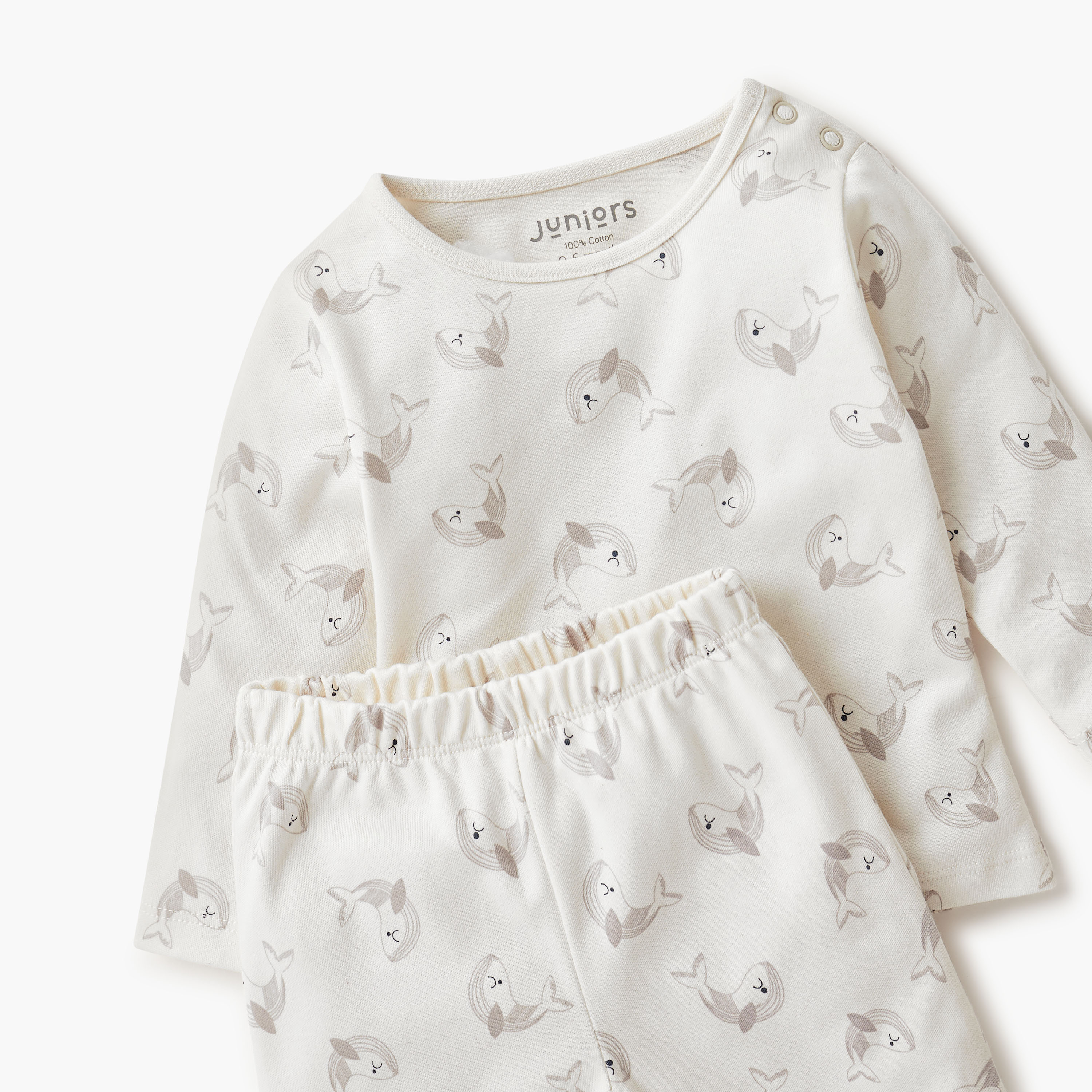 Juniors Dolphin Print T-shirt and Pyjama Set-baby-boys-clothing-nightwear-pyjamasets-image-5