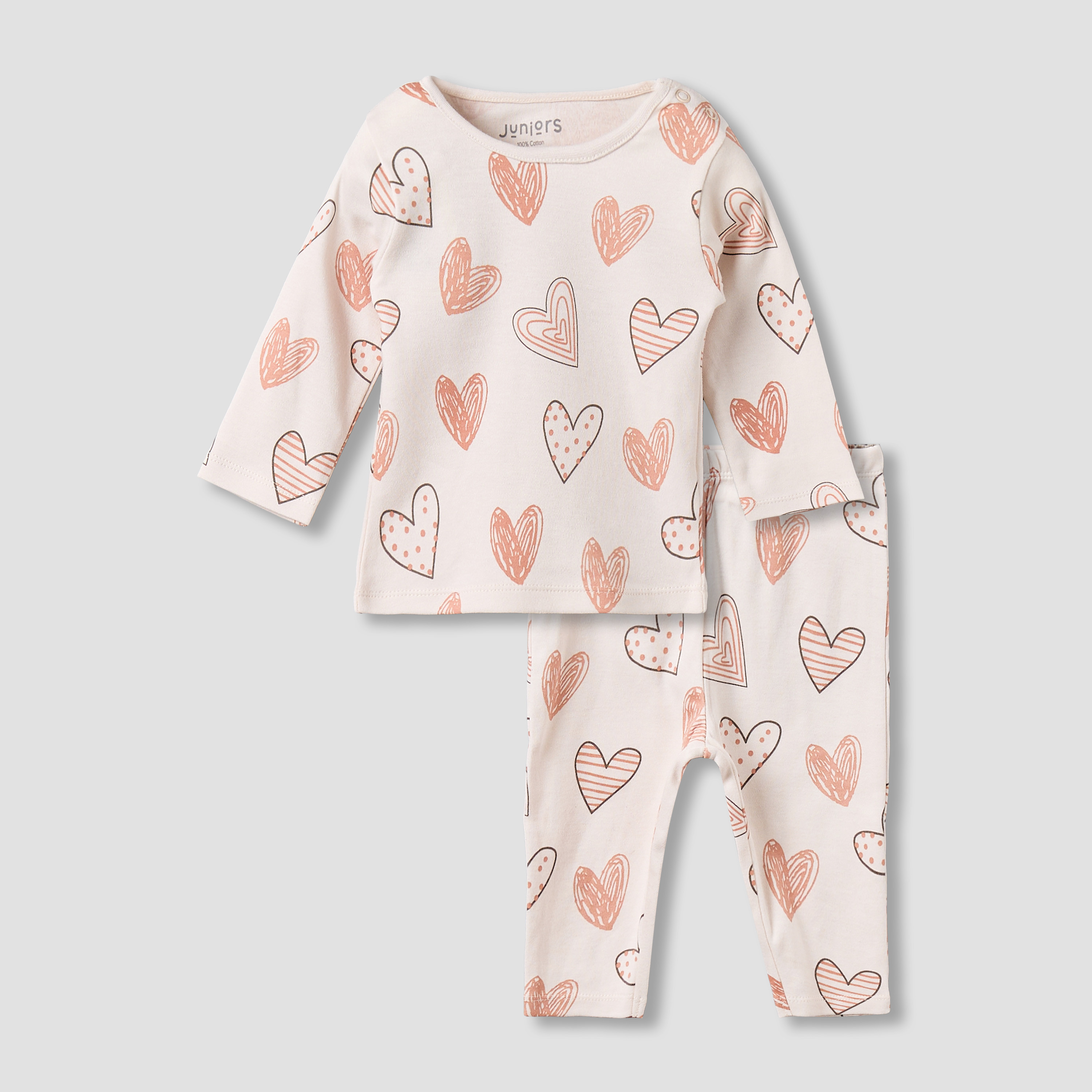 Juniors Cotton Round Neck Long Sleeve Pyjama Set with Elephant Print-promo_babyshop_Buy3for79_QAT130126-image-2