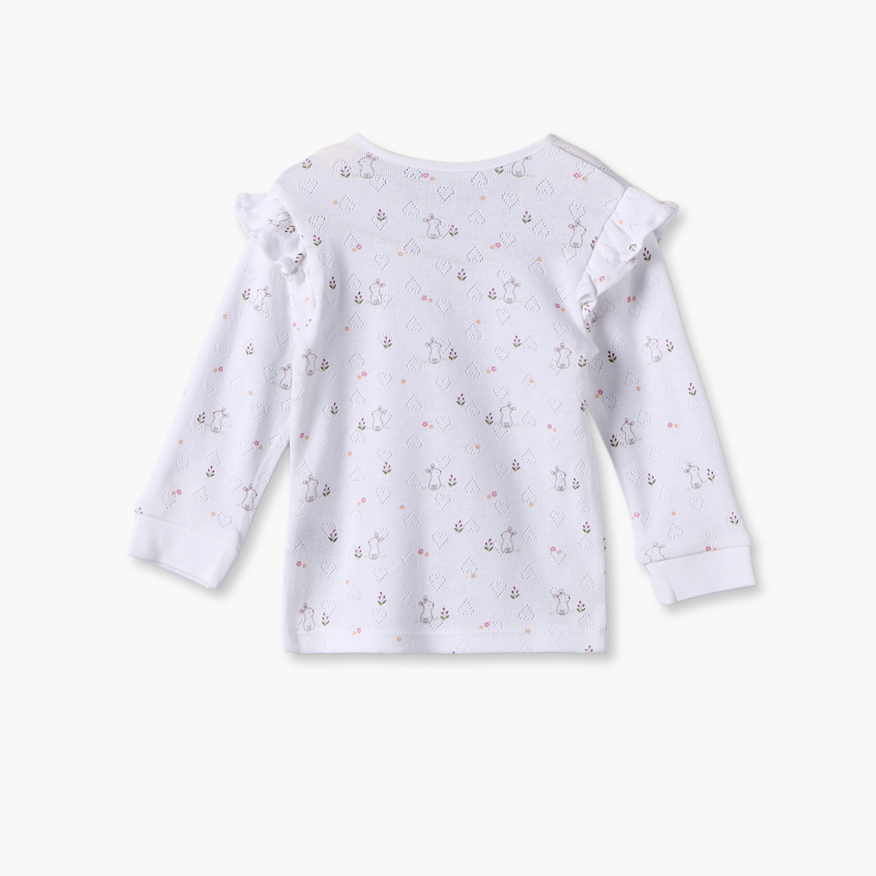 Juniors Cotton Crew Neck Long Sleeves Pyjama Set with Bunny Print-baby-girls-clothing-nightwear-pyjamasets-image-4