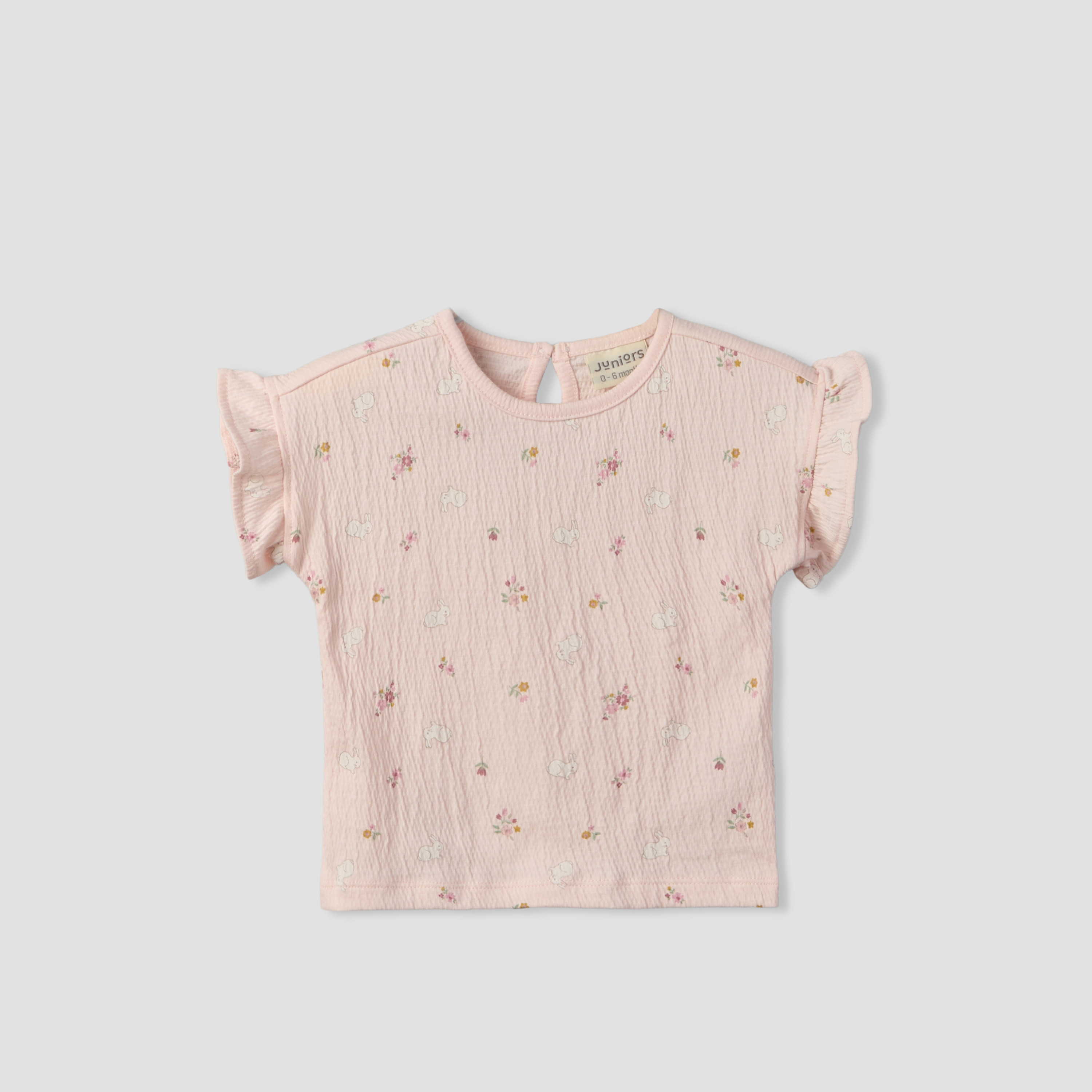 Juniors Crew Neck Short Sleeves Top and Shorts Set with Floral Print-baby-girls-clothing-setsandcoords-image-2