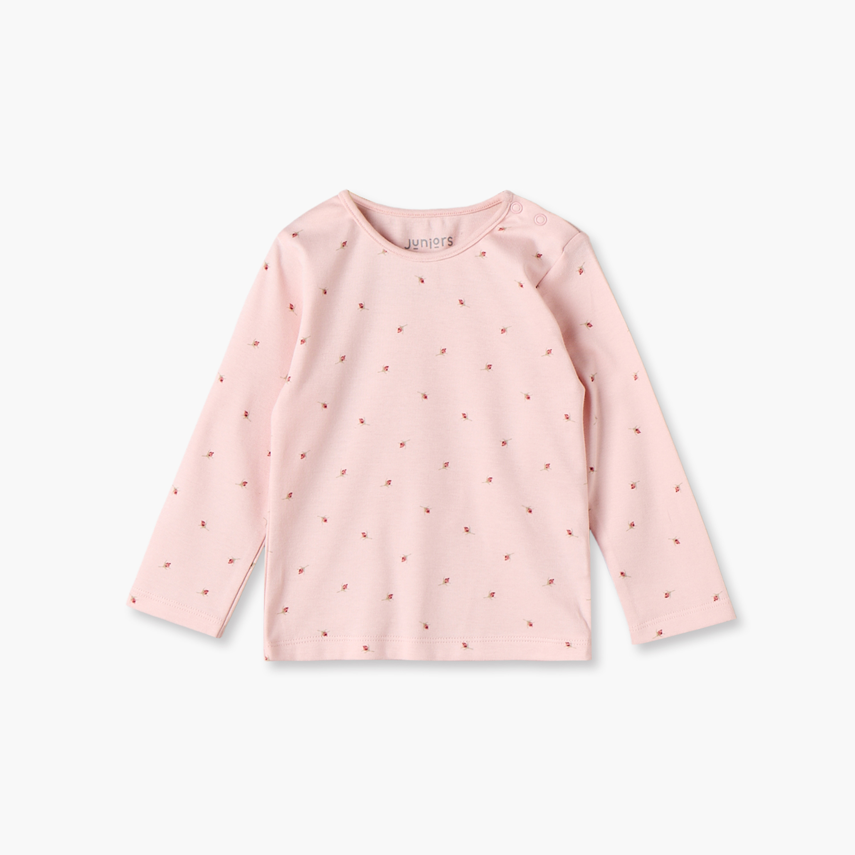 طقم بيجاما قطن بطبعات أزهار وياقة ضيقة وأكمام طويلة من جونيورز-baby-girls-clothing-nightwear-pyjamasets-image-2