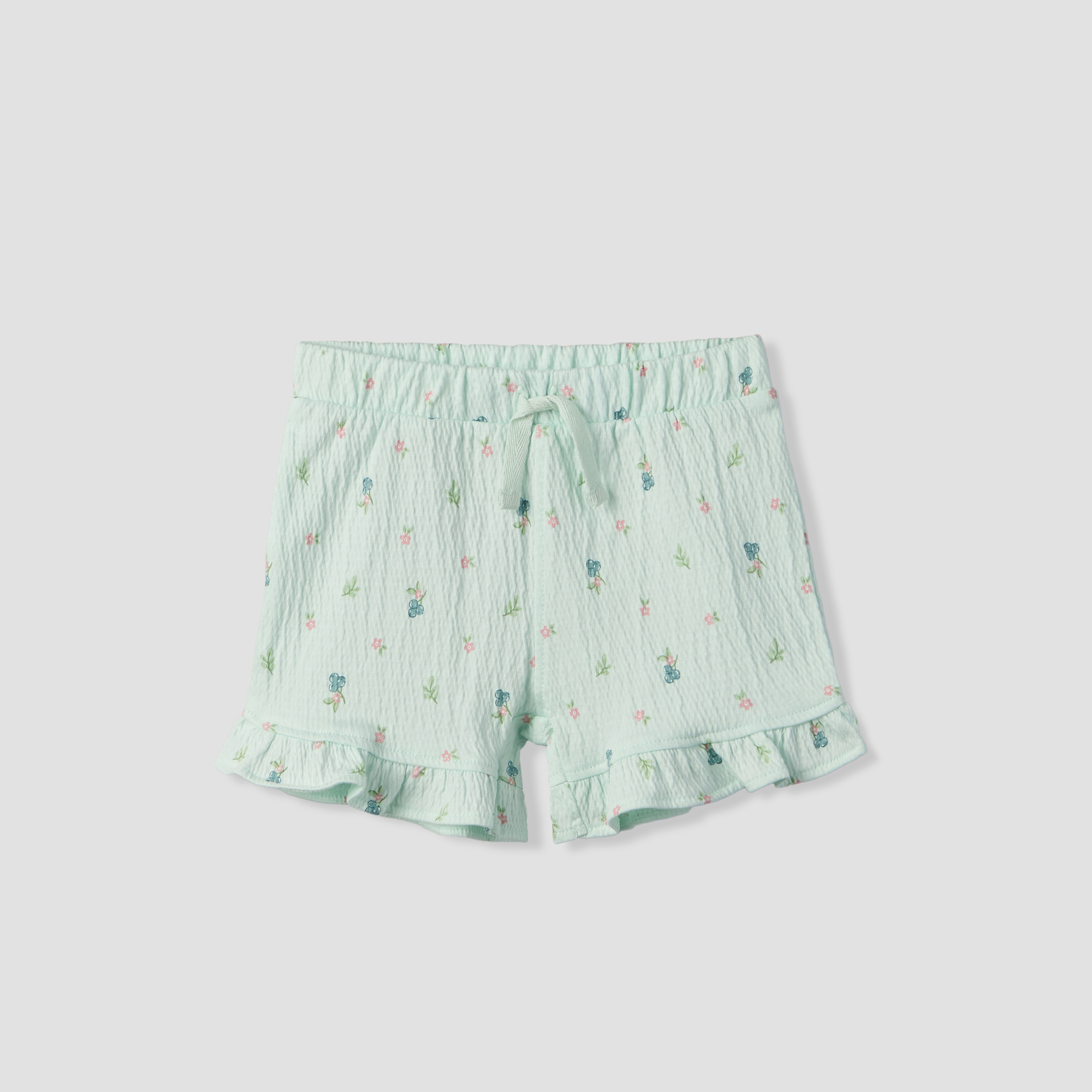 Juniors Crew Neck Short Sleeves Top and Shorts Set with Floral Print-baby-girls-clothing-setsandcoords-image-3