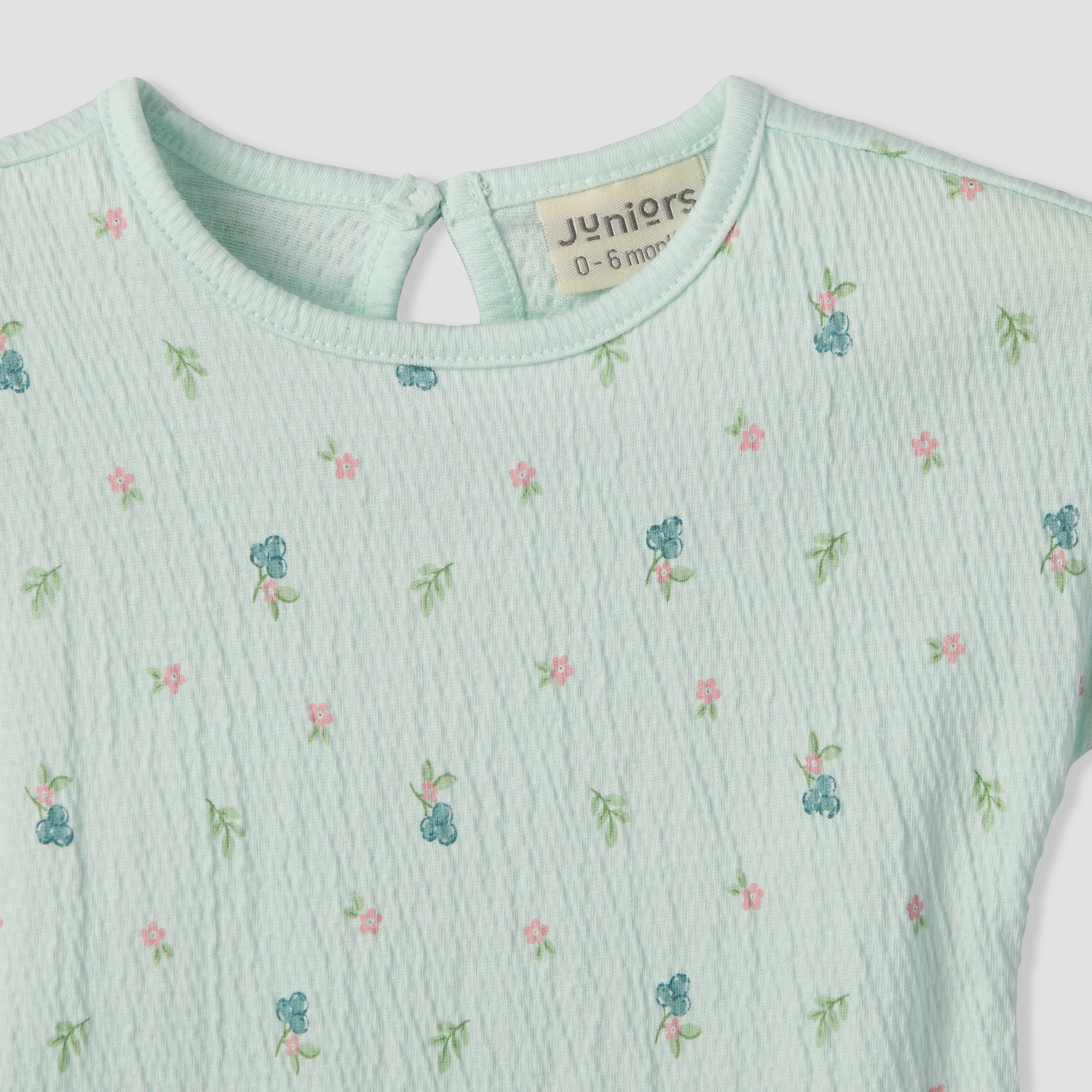 Juniors Crew Neck Short Sleeves Top and Shorts Set with Floral Print-baby-girls-clothing-setsandcoords-image-6