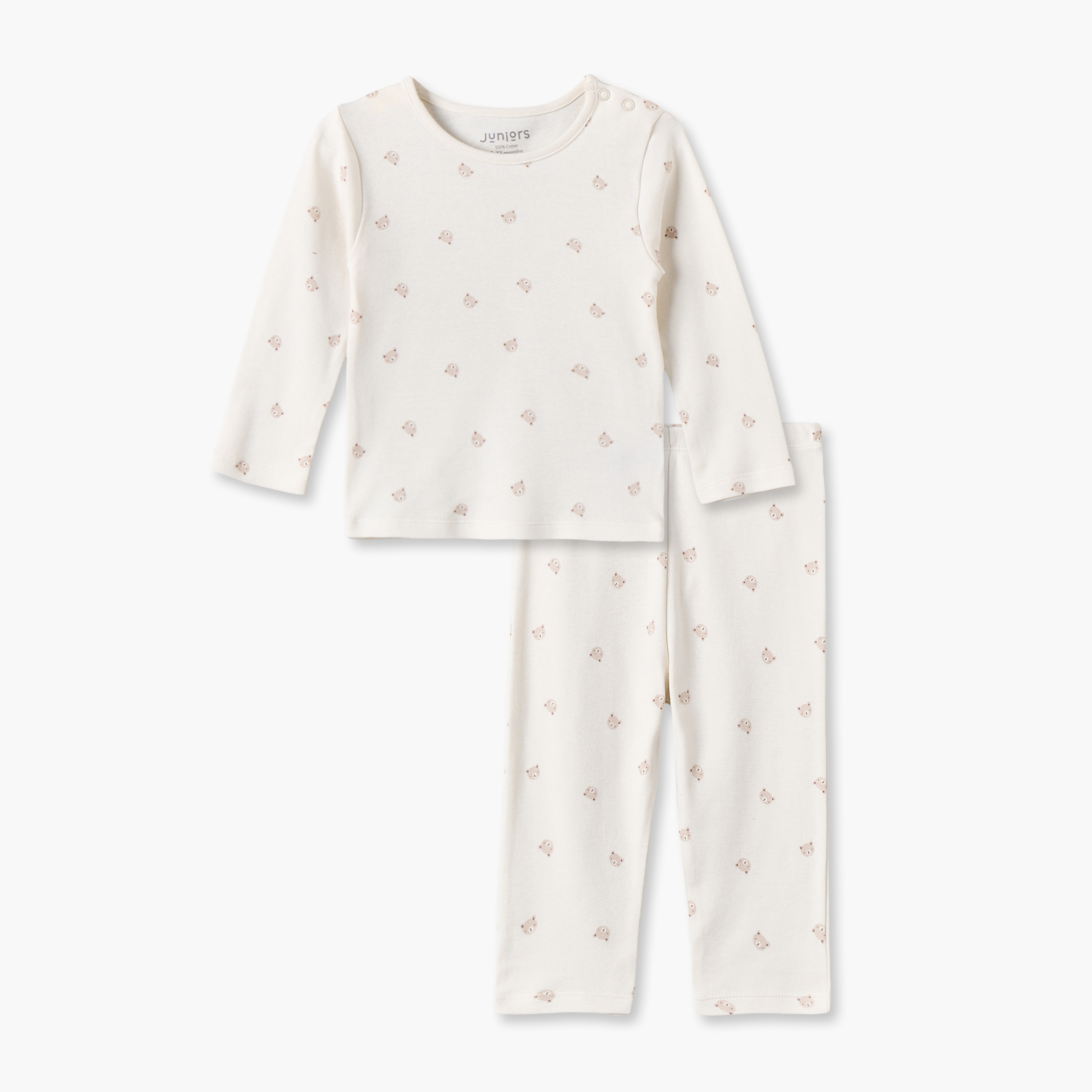 Juniors Cotton Crew Neck Long Sleeves Pyjama Set with Bear Print-baby-boys-clothing-nightwear-pyjamasets-image-2