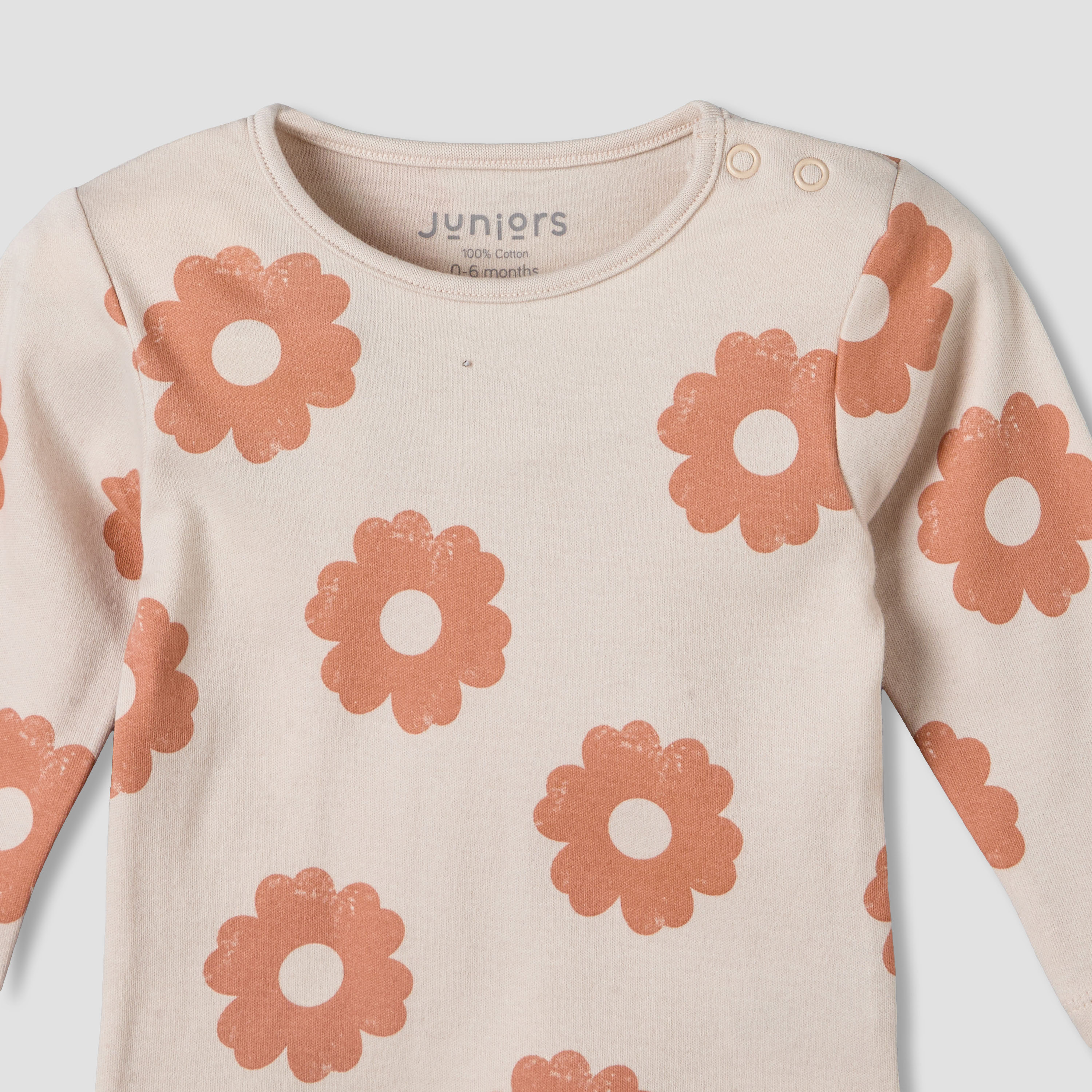 طقم بيجاما قطن بياقة ضيقة وأكمام طويلة بطبعات زهور من جونيورز-baby-girls-clothing-nightwear-pyjamasets-image-7