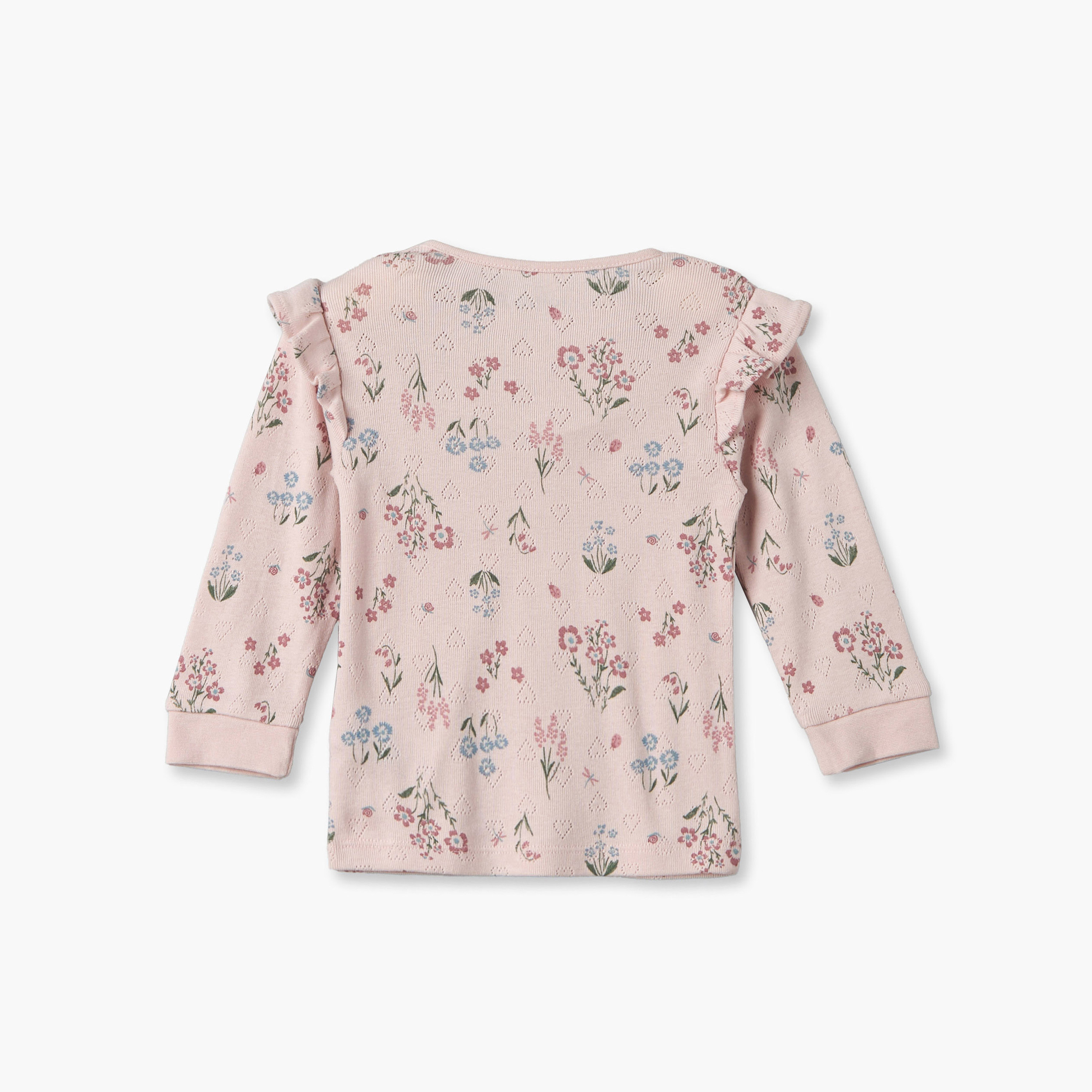 Juniors Cotton Crew Neck Long Sleeves Pyjama Set with Floral Print-baby-girls-clothing-nightwear-pyjamasets-image-4