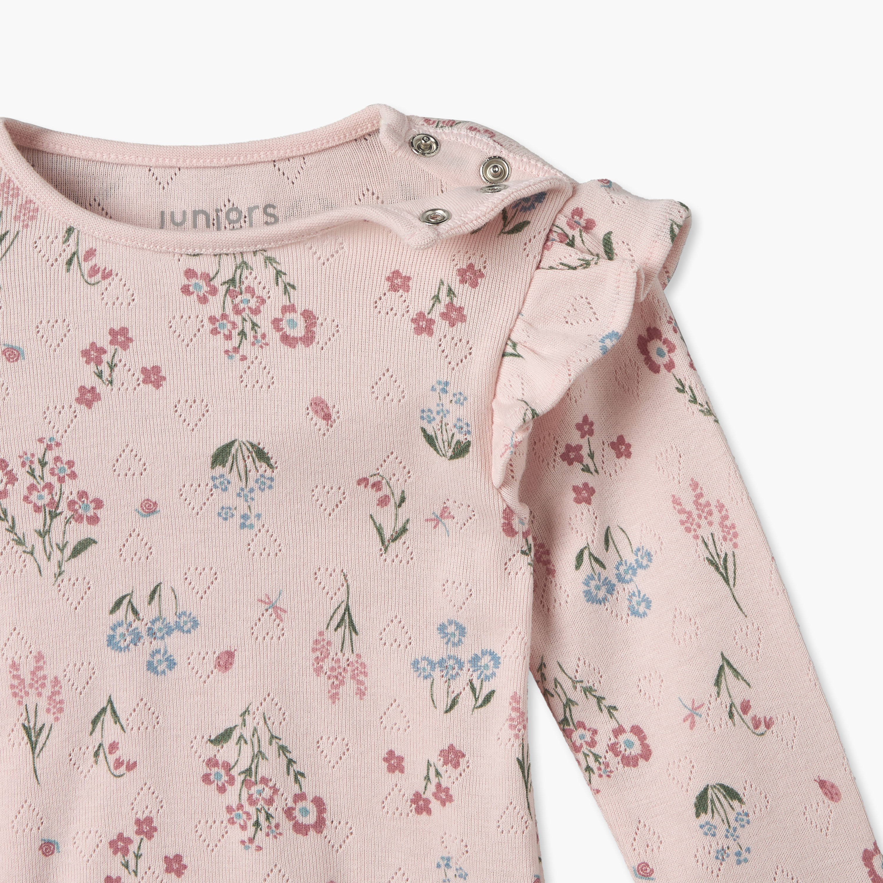 Juniors Cotton Crew Neck Long Sleeves Pyjama Set with Floral Print-baby-girls-clothing-nightwear-pyjamasets-image-6