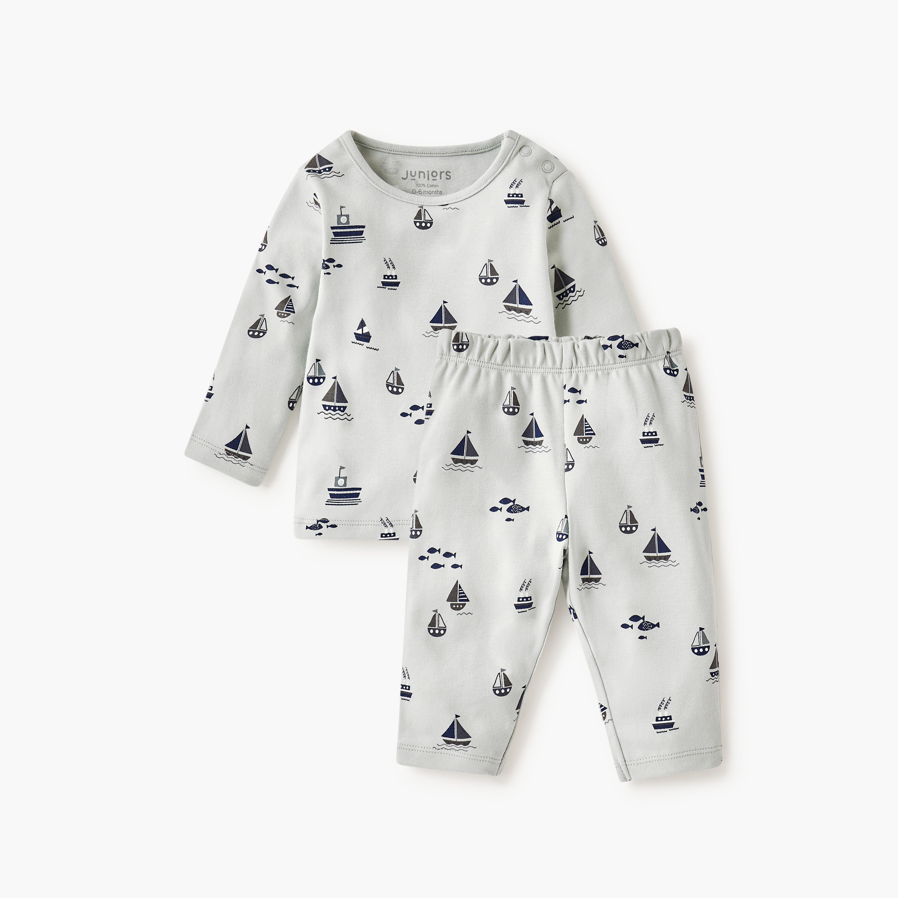 طقم بنطلون بيجاما وتيشيرت بطبعات من جونيورز-baby-boys-clothing-nightwear-pyjamasets-image-1