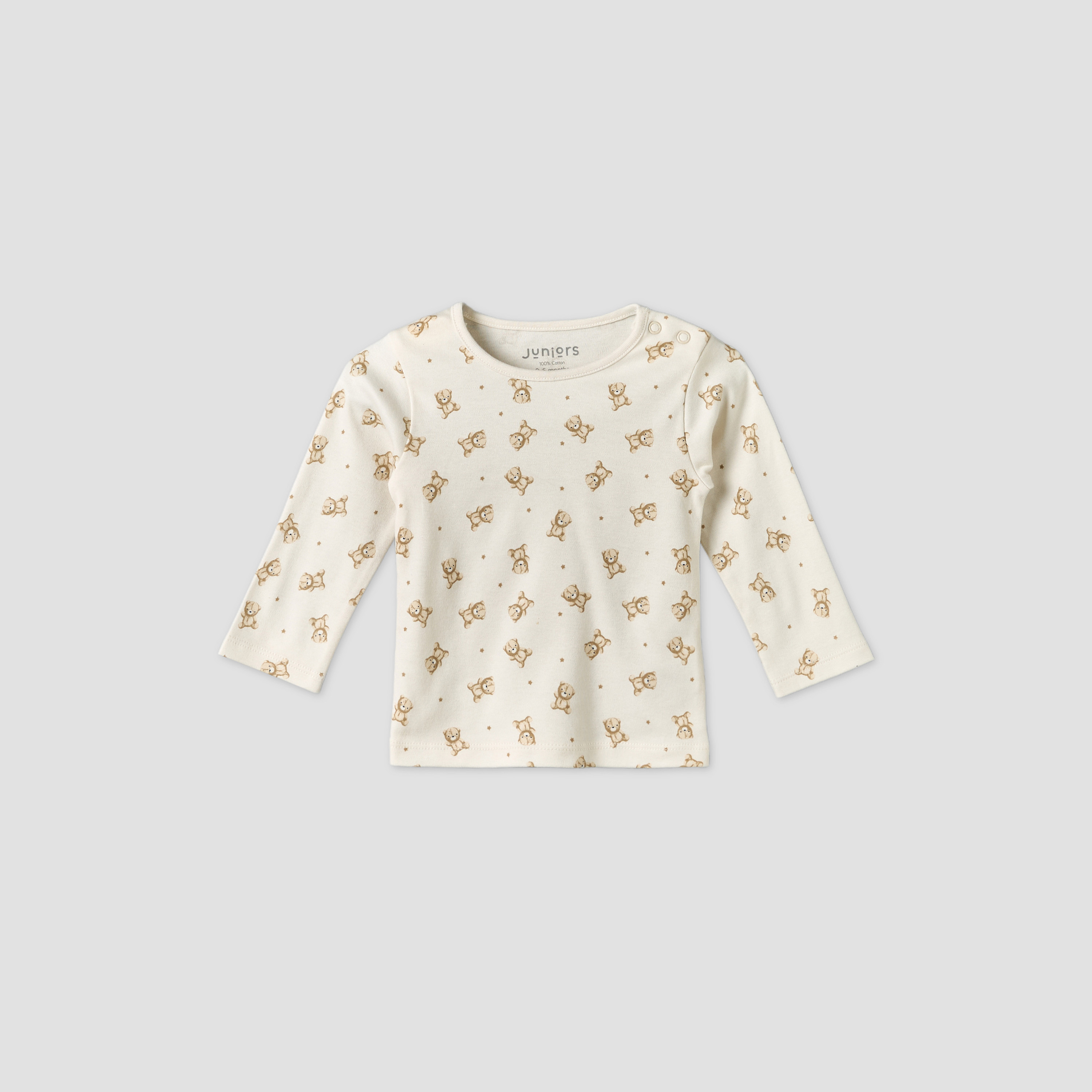 طقم بيجاما قطن بطبعات دب تيدي وأكمام طويلة وياقة مستديرة من جونيورز-baby-boys-clothing-nightwear-pyjamasets-image-3