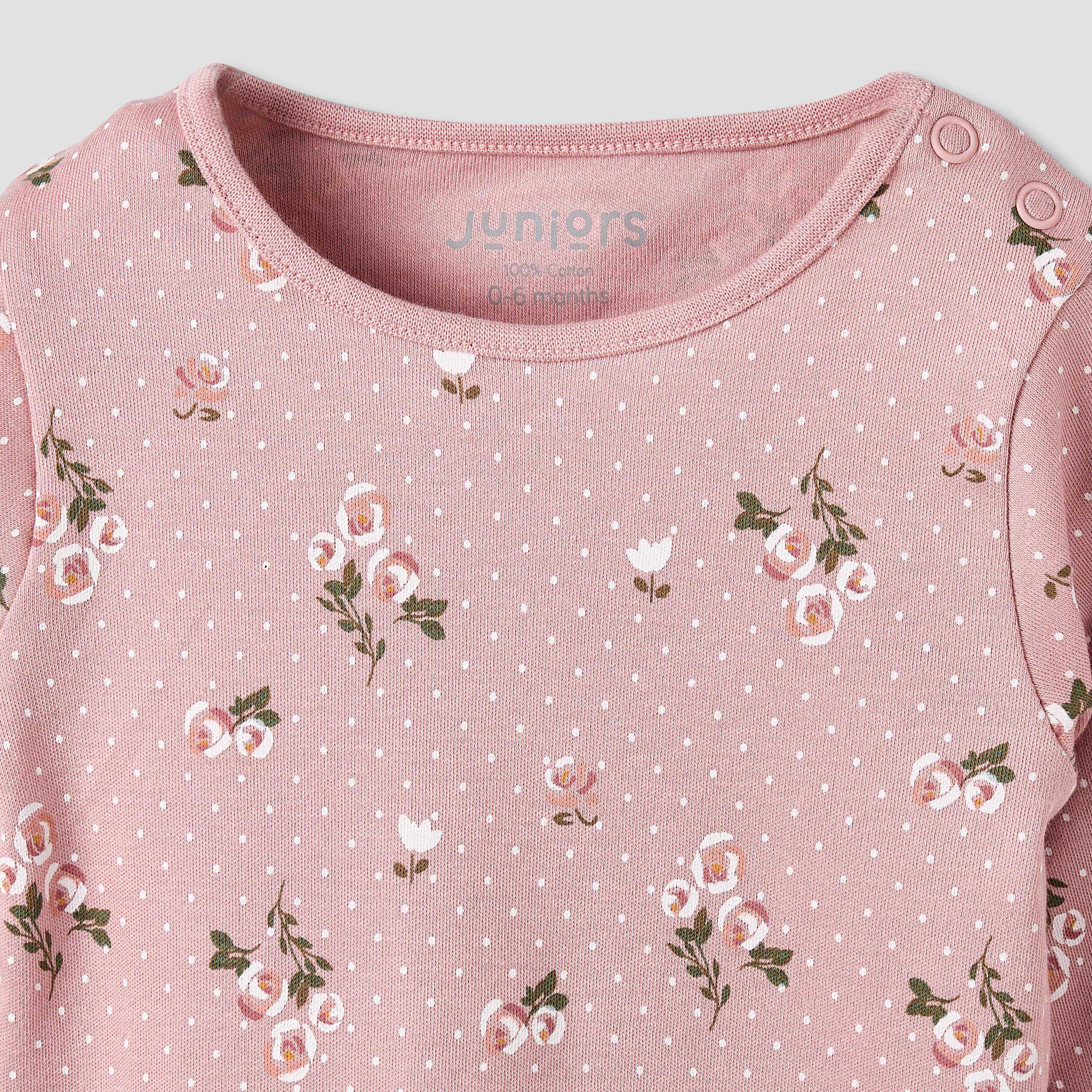 Juniors Cotton Round Neck Long Sleeves Pyjama Set with Floral Print-baby-girls-clothing-nightwear-pyjamasets-image-6