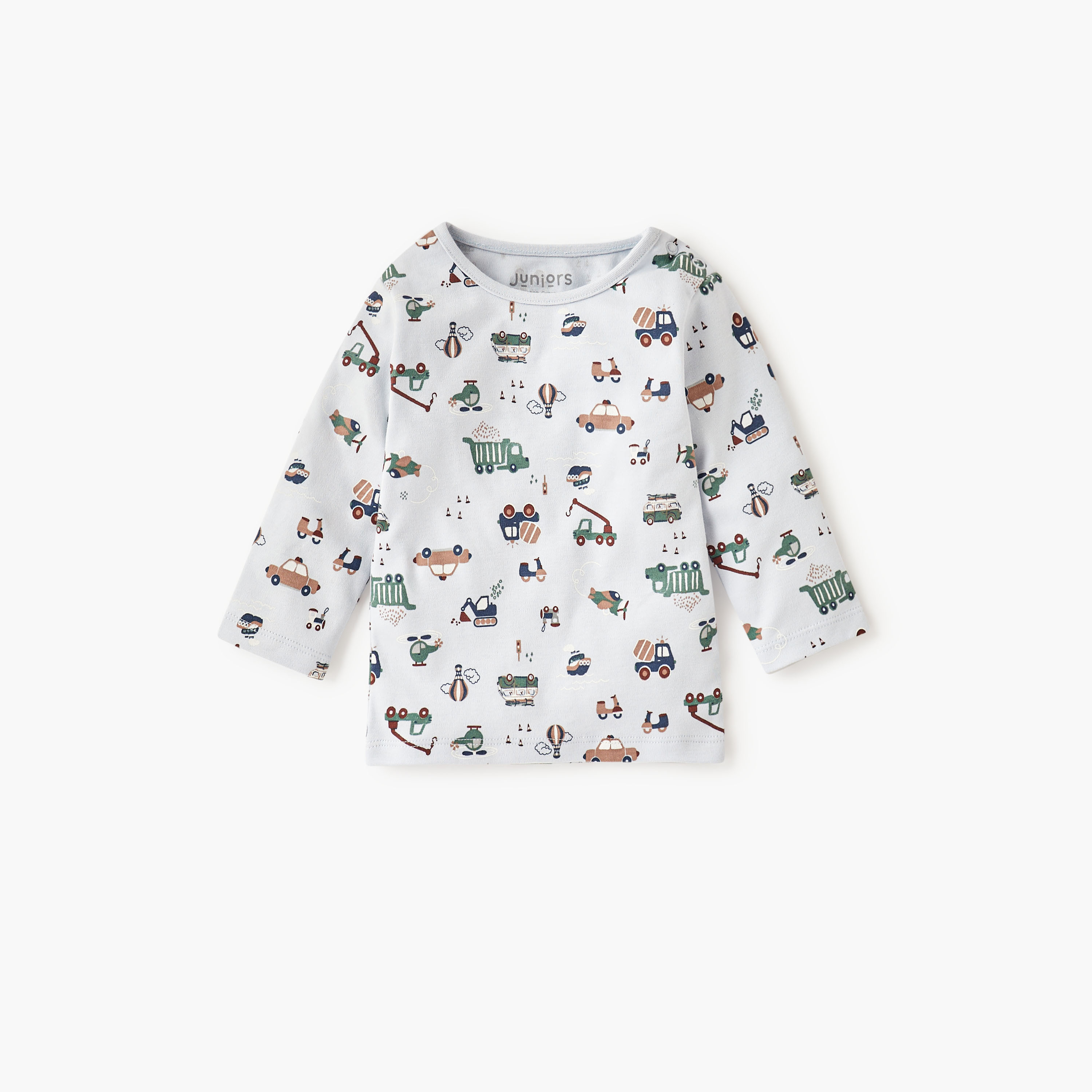 Juniors All-Over Vehicle Print T-shirt and Pyjama Set-baby-boys-clothing-nightwear-pyjamasets-image-2