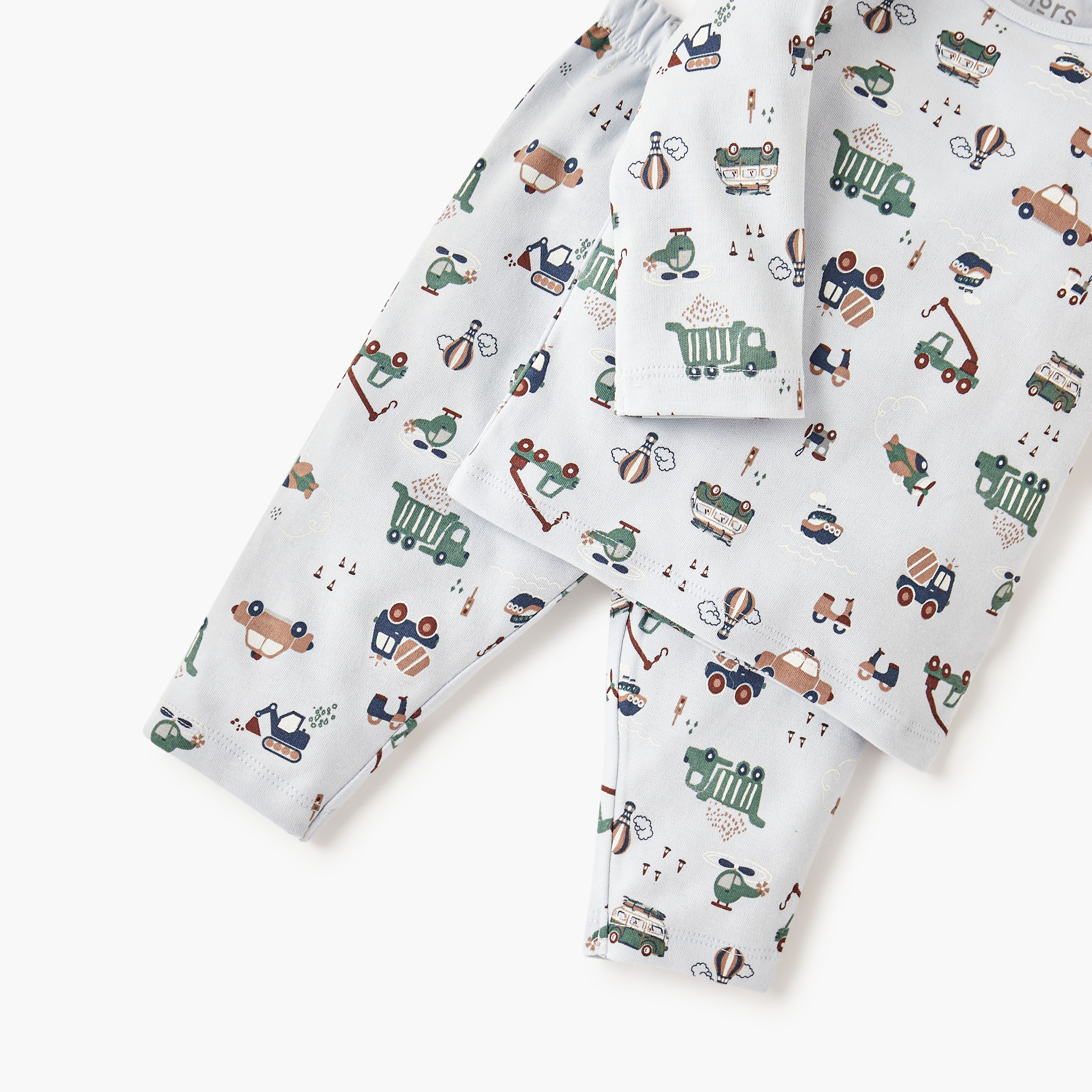 Juniors All-Over Vehicle Print T-shirt and Pyjama Set-baby-boys-clothing-nightwear-pyjamasets-image-5