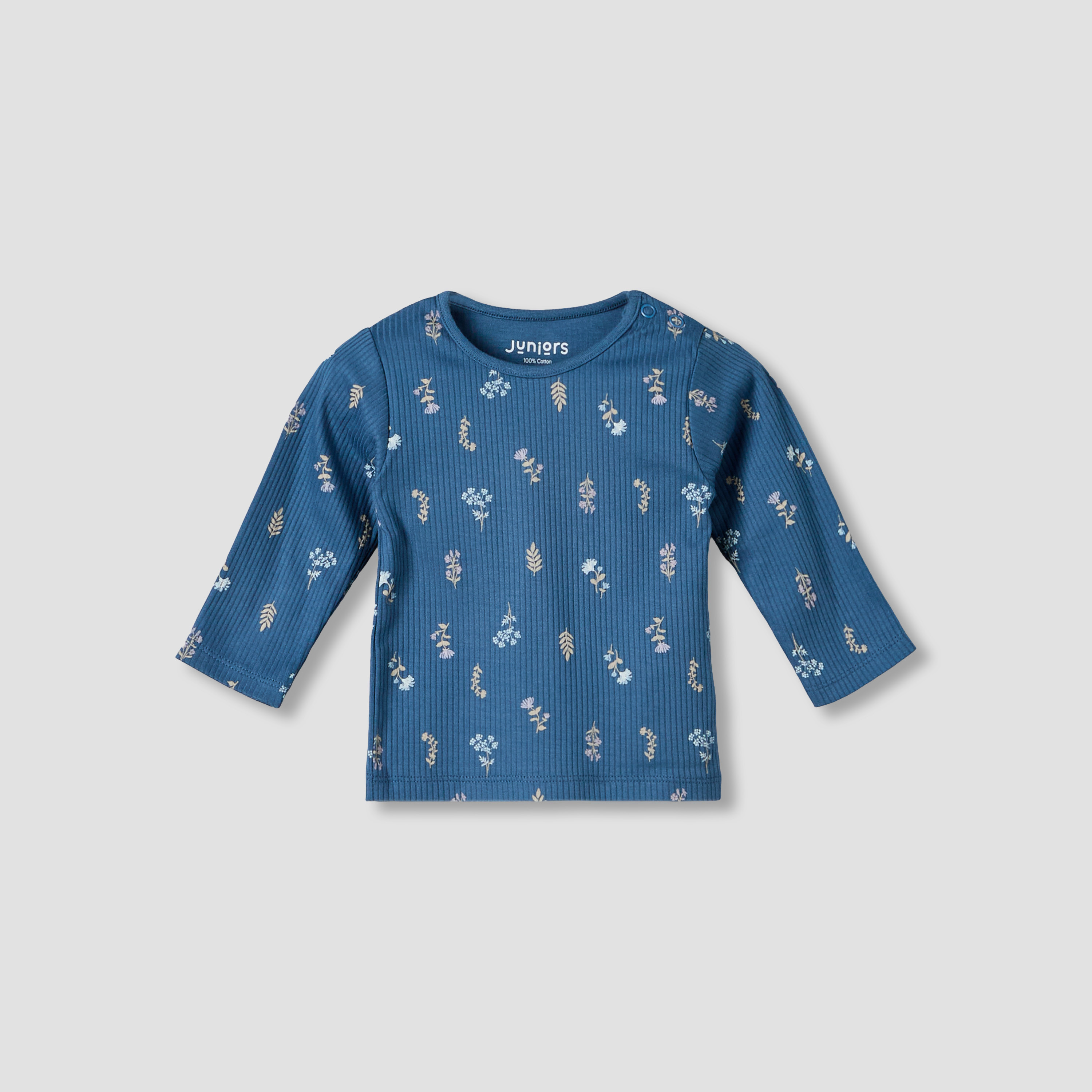 طقم بيجاما قطن بياقة مستديرة وأكمام طويلة وطبعات زهرية من جونيورز-baby-girls-clothing-nightwear-pyjamasets-image-3