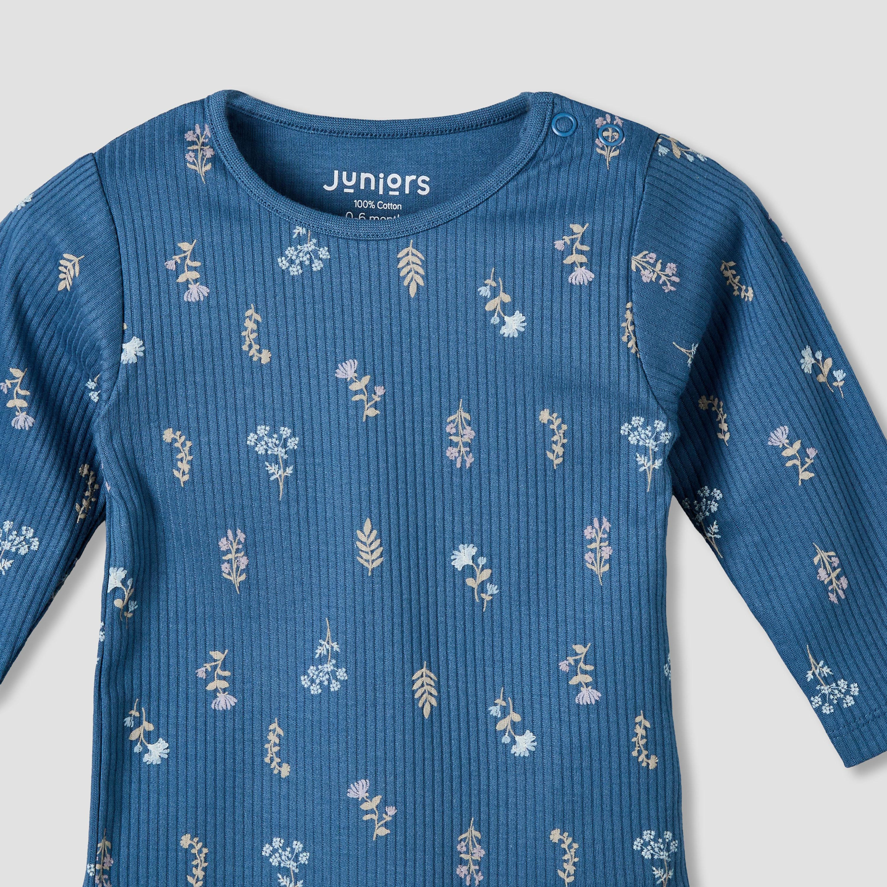 طقم بيجاما قطن بياقة مستديرة وأكمام طويلة وطبعات زهرية من جونيورز-baby-girls-clothing-nightwear-pyjamasets-image-7