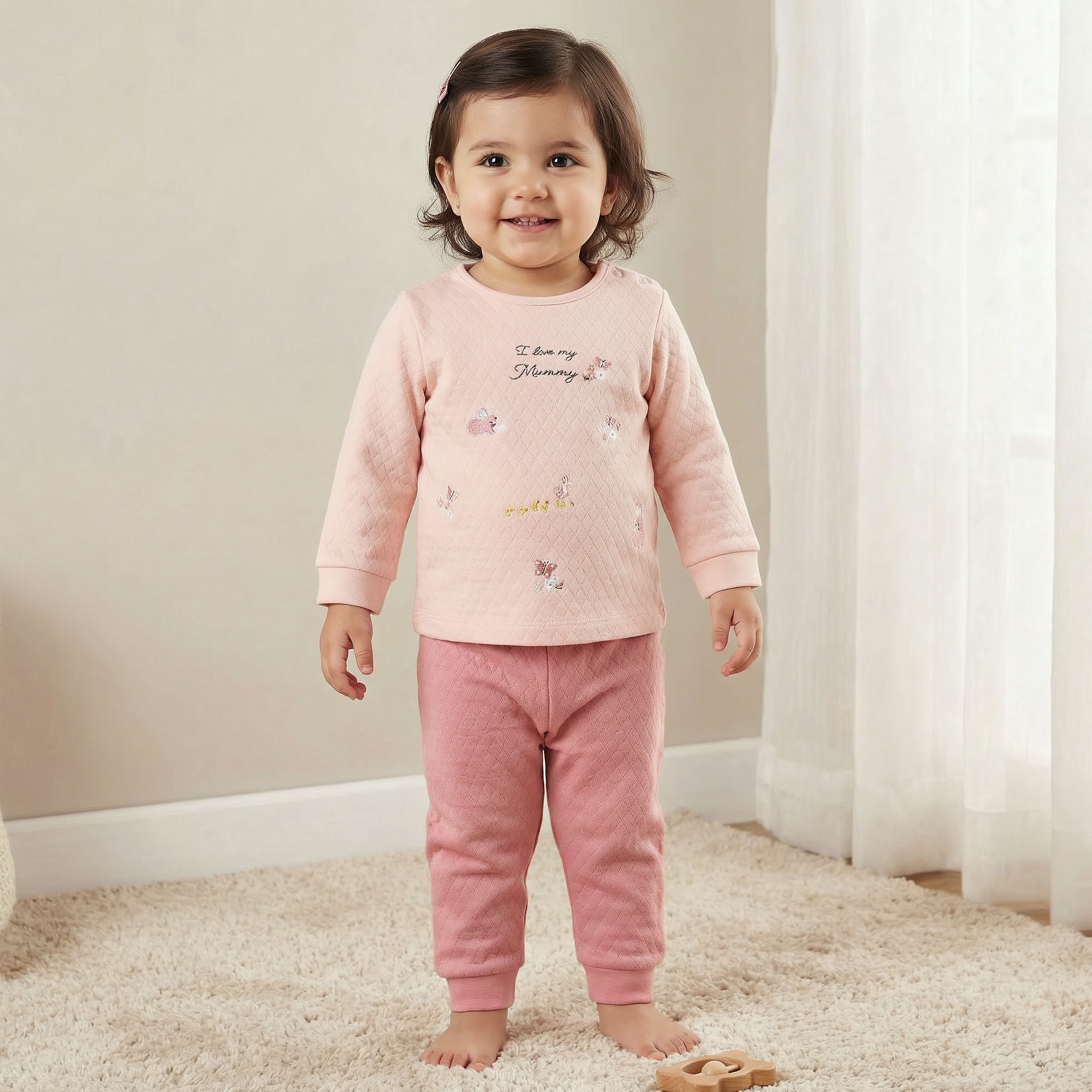 طقم بيجاما قطن بأكمام طويلة وتطريزات من جونيورز-baby-girls-clothing-nightwear-pyjamasets-image-9