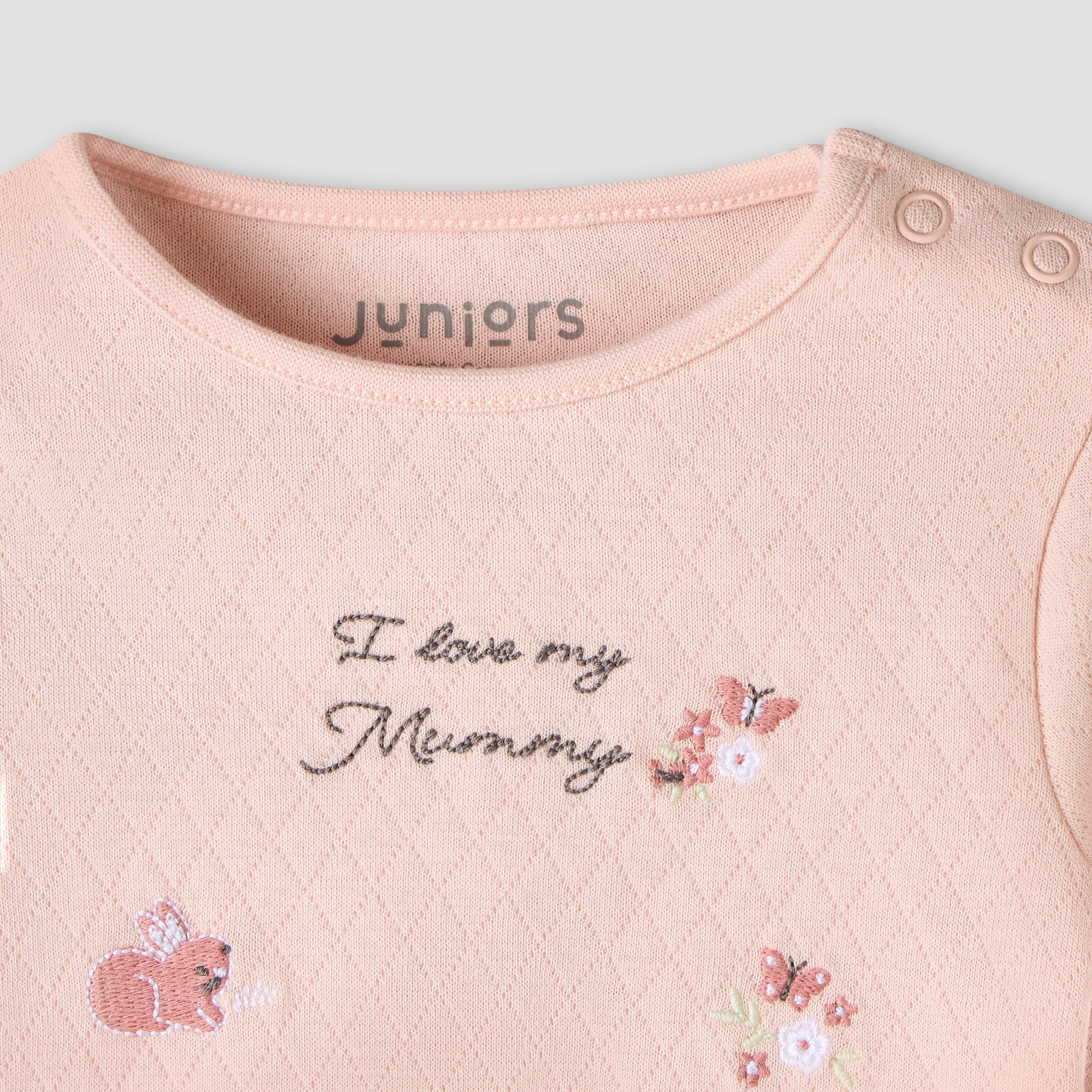 طقم بيجاما قطن بأكمام طويلة وتطريزات من جونيورز-baby-girls-clothing-nightwear-pyjamasets-image-4