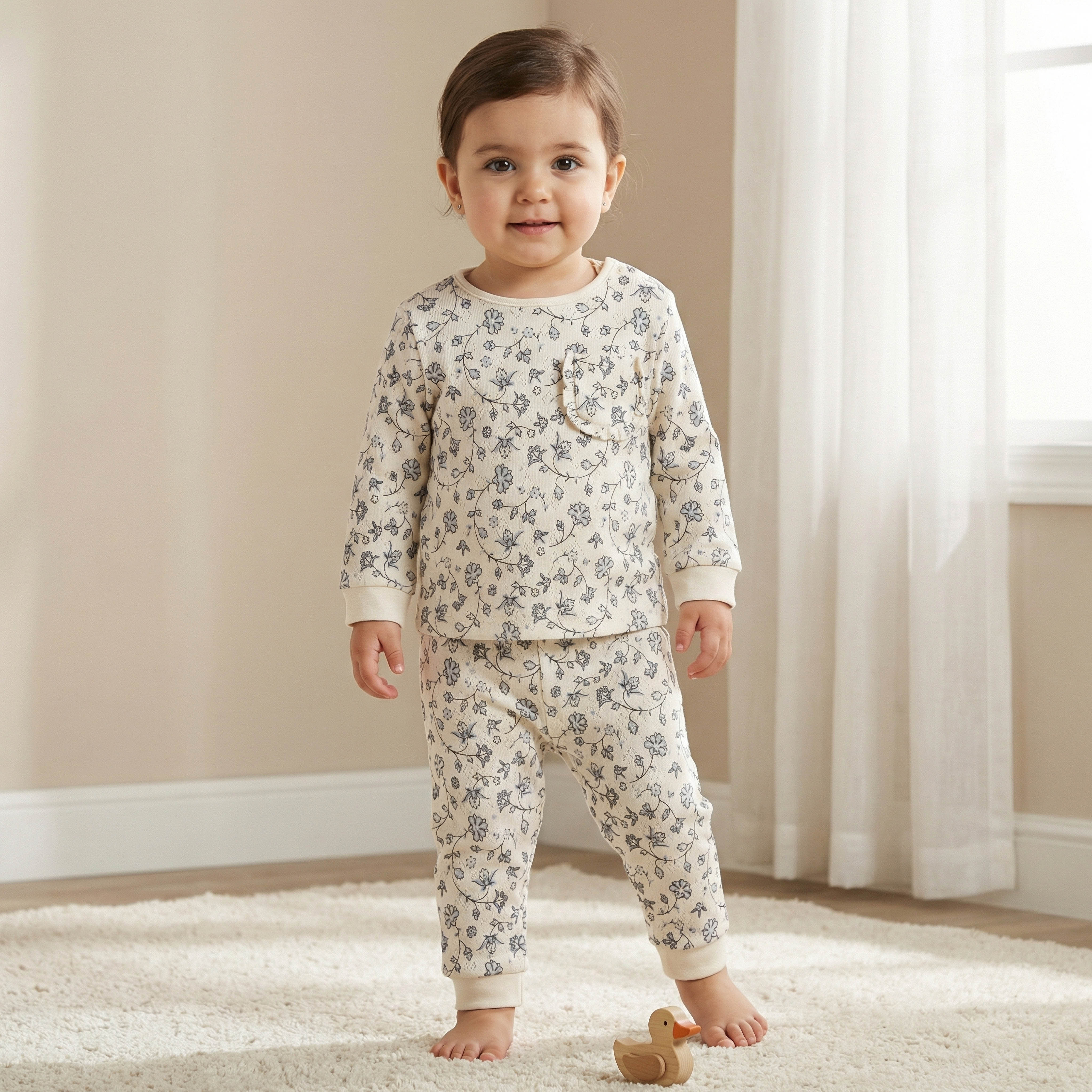 Juniors Cotton Long Sleeves Pyjama Set with Floral Print-baby-girls-clothing-nightwear-pyjamasets-image-1