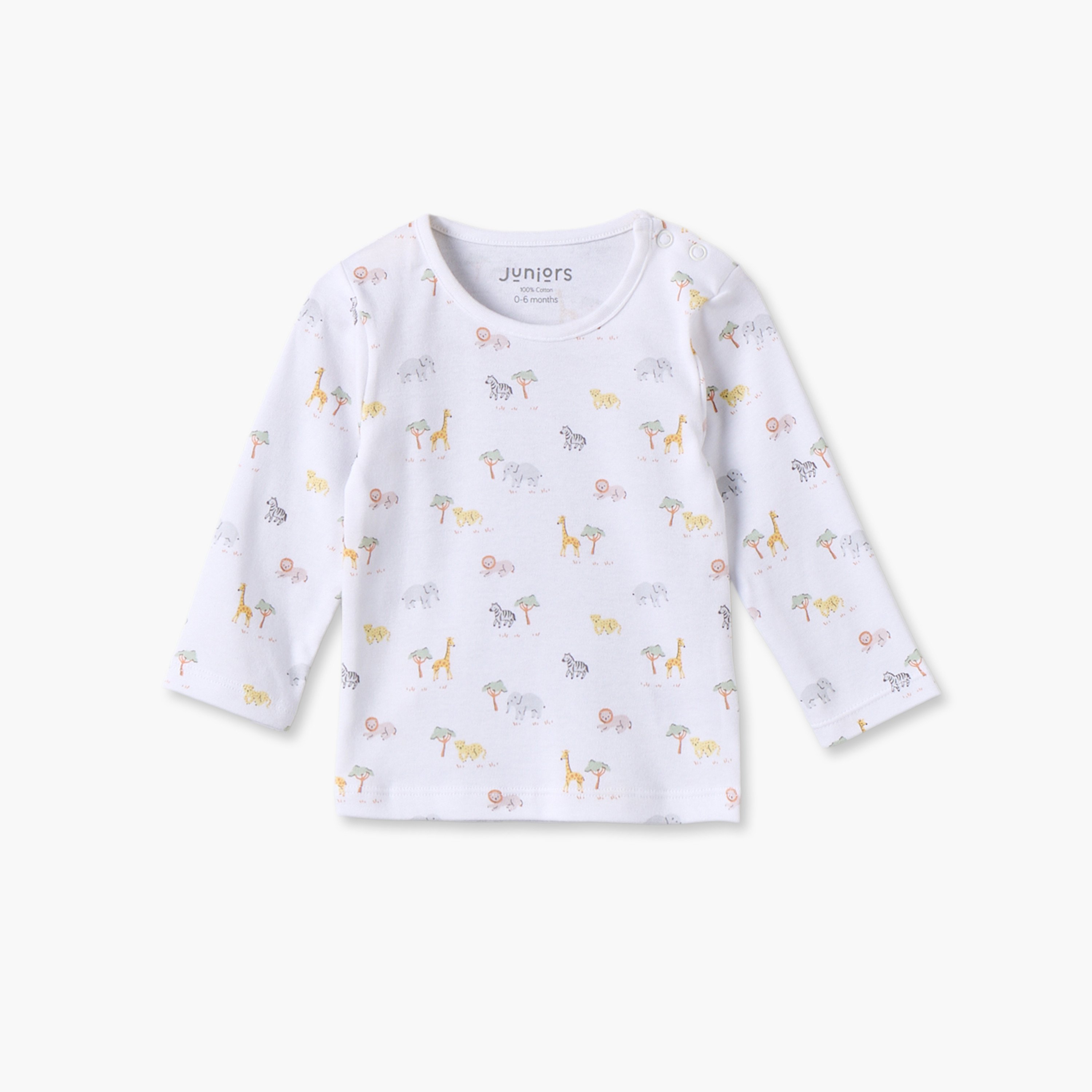 Juniors Cotton Crew Neck Long Sleeves Pyjama Set with Safari Print-baby-boys-clothing-nightwear-pyjamasets-image-2