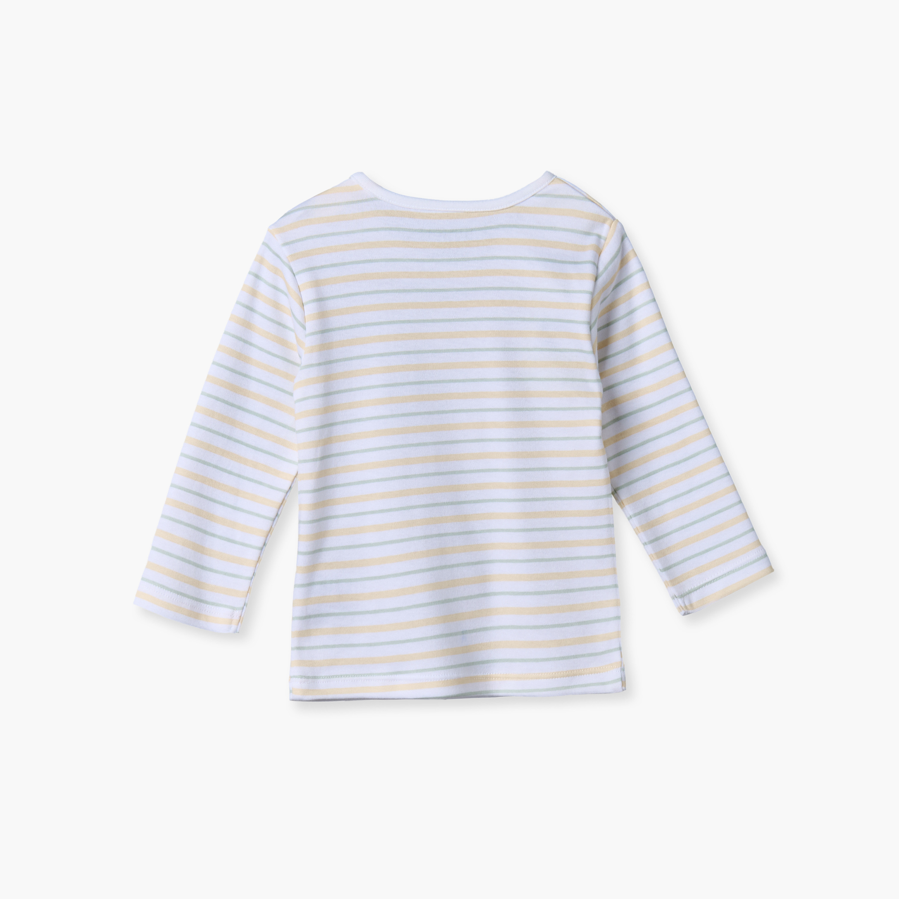 طقم بيجاما قطن بياقة مستديرة وأكمام طويلة وطبعات مخططة من جونيورز-baby-boys-clothing-nightwear-pyjamasets-image-4