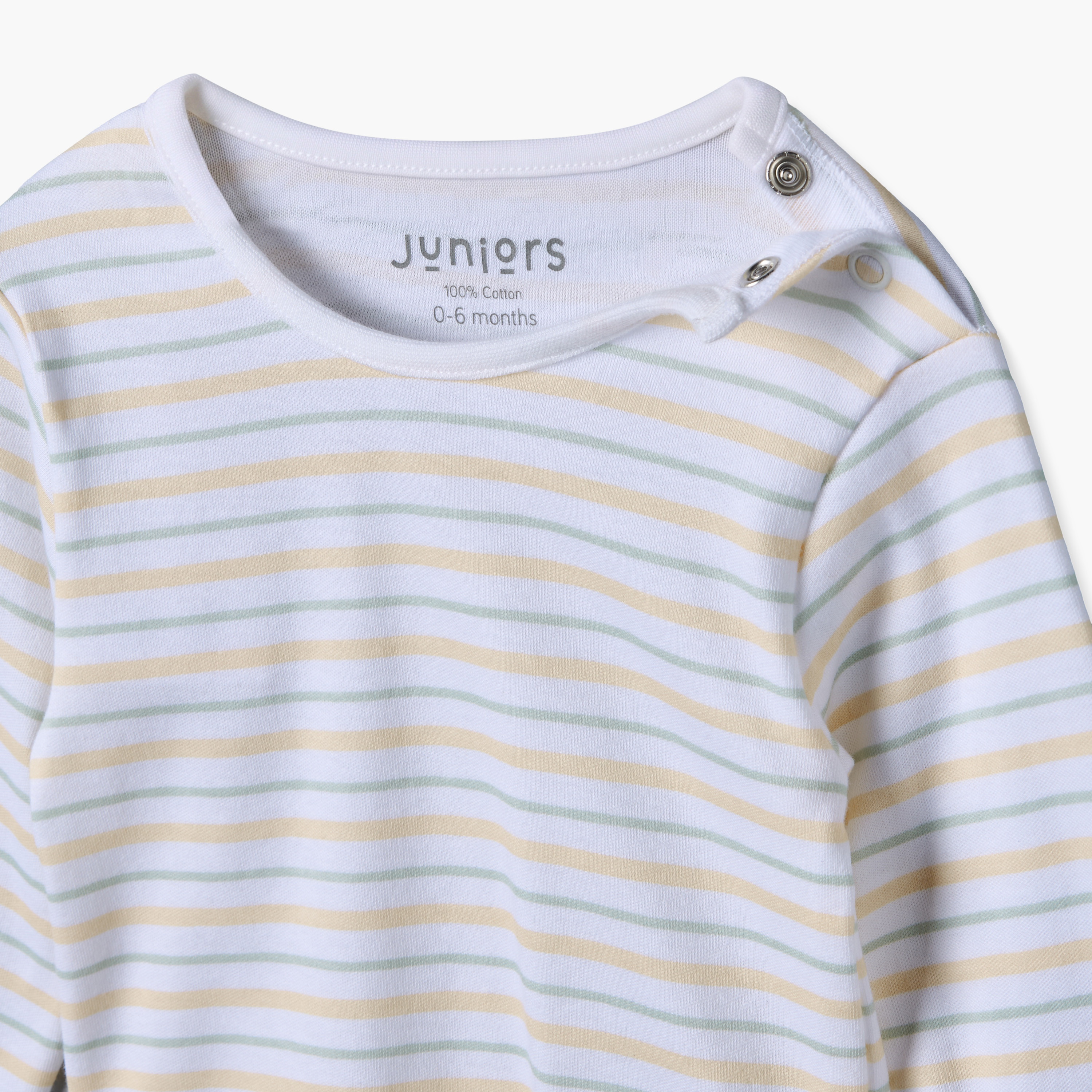 طقم بيجاما قطن بياقة مستديرة وأكمام طويلة وطبعات مخططة من جونيورز-baby-boys-clothing-nightwear-pyjamasets-image-6