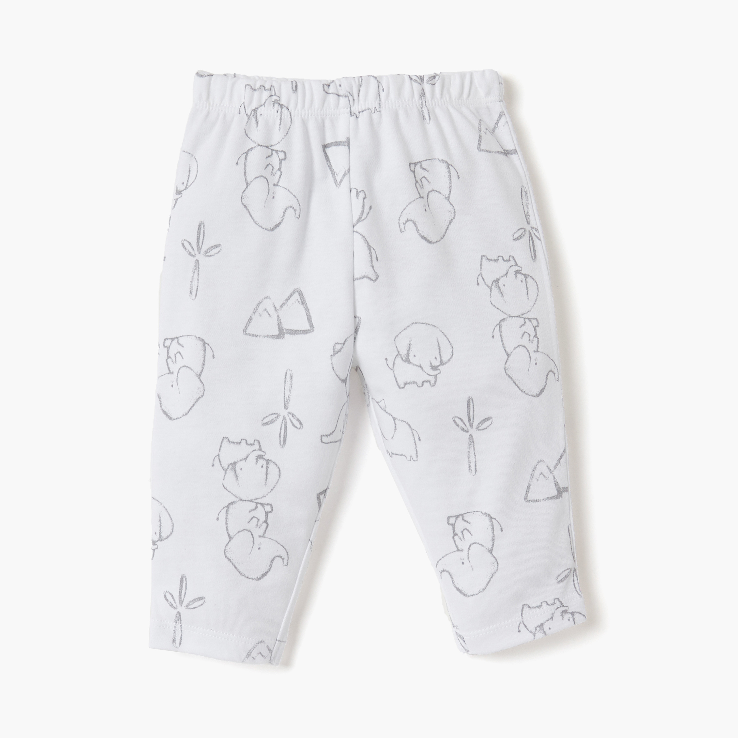 Juniors Elephant Print T-shirt and Pyjama Set-baby-boys-clothing-nightwear-pyjamasets-image-3