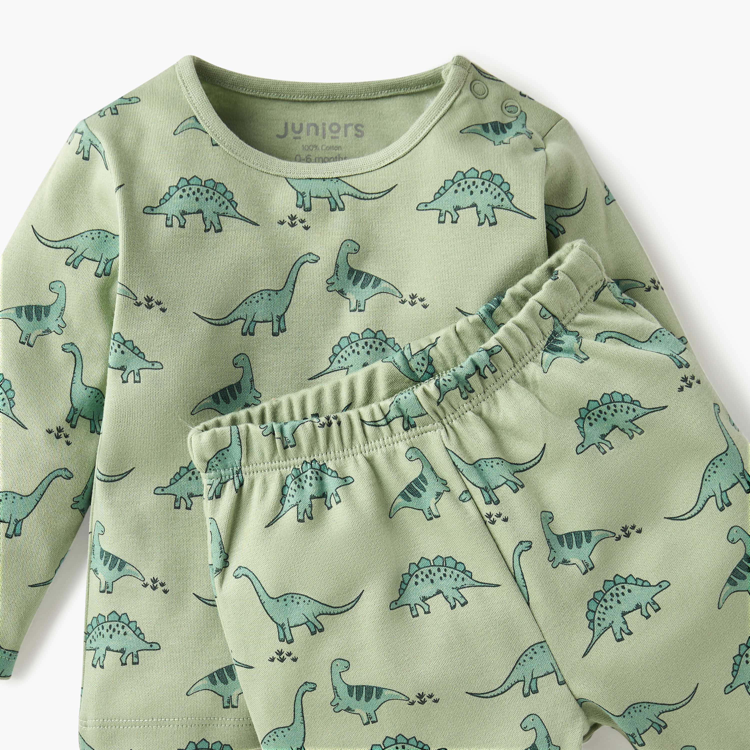 Juniors Dinosaur Print T-shirt and Pyjama Set-baby-boys-clothing-nightwear-pyjamasets-image-4