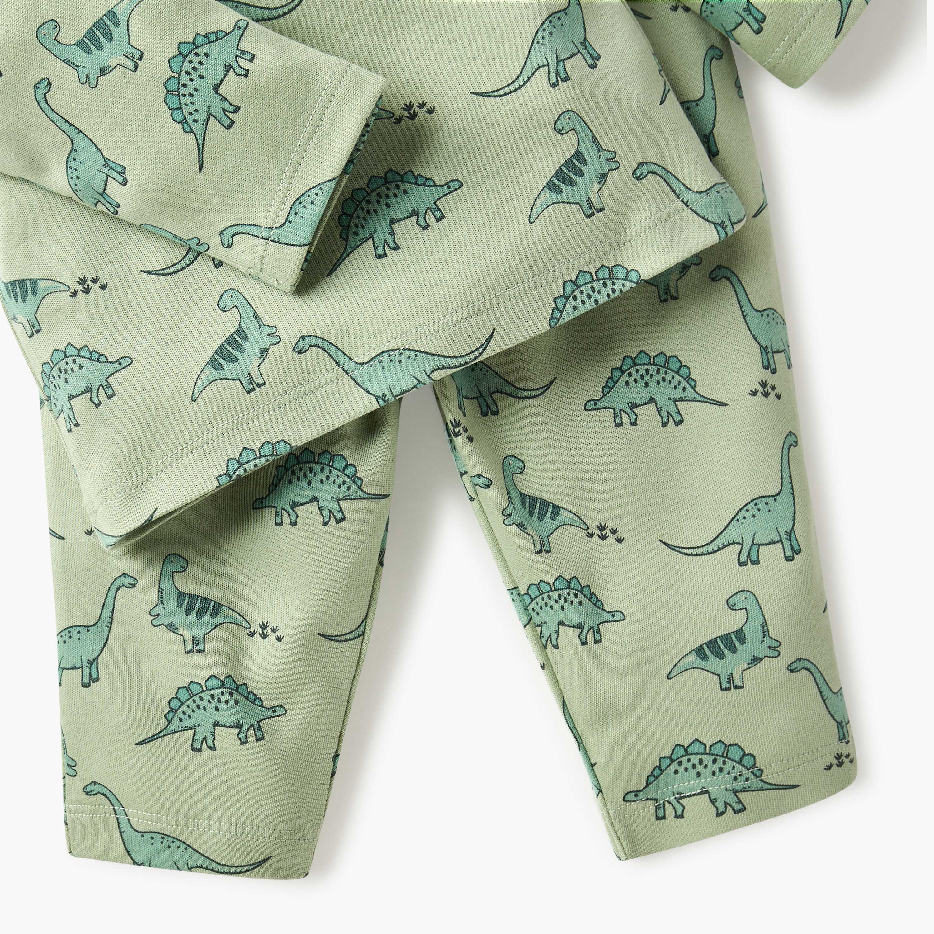 Juniors Dinosaur Print T-shirt and Pyjama Set-baby-boys-clothing-nightwear-pyjamasets-image-5