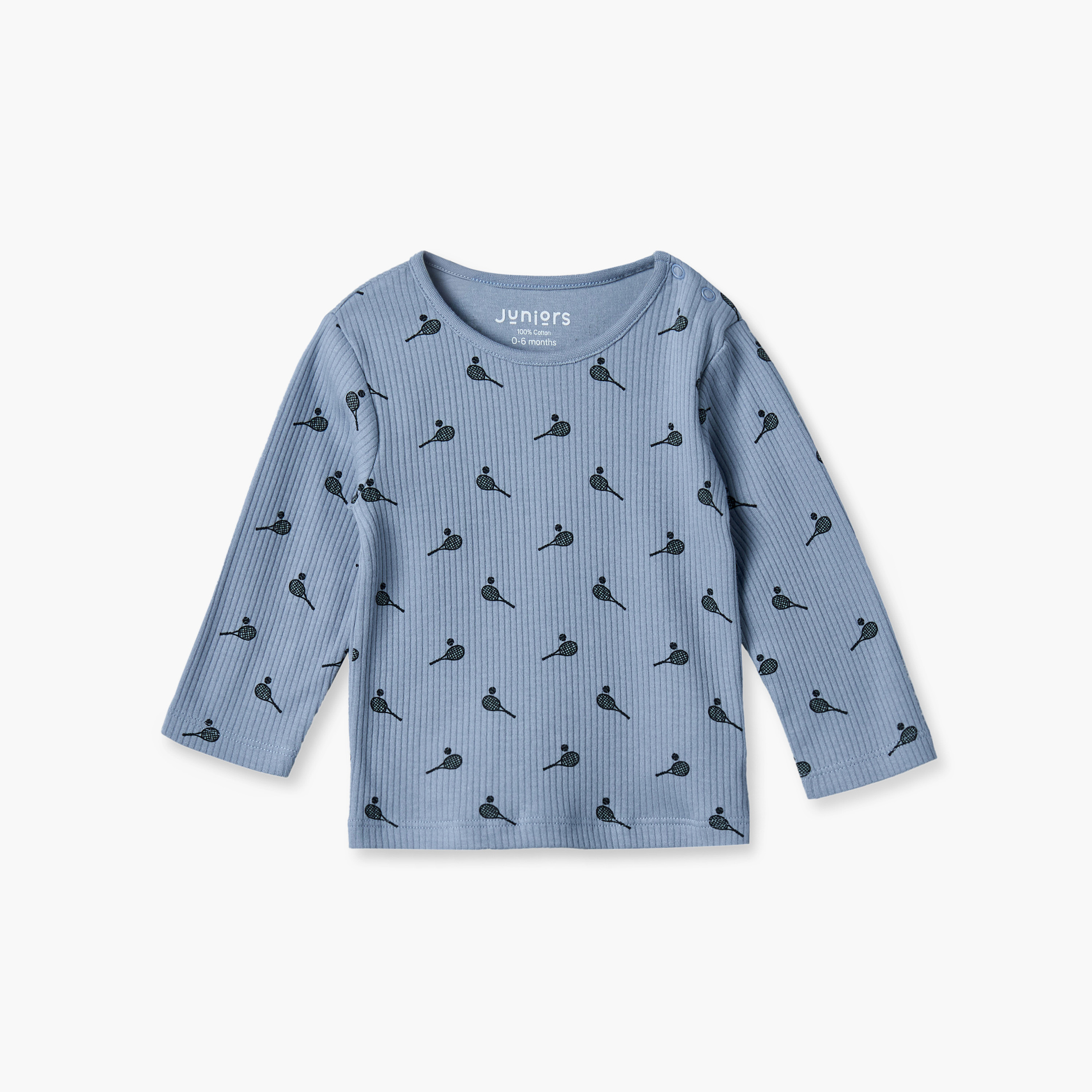 طقم بيجاما قطن بياقة ضيقة وأكمام طويلة وطبعات من جونيورز-baby-boys-clothing-nightwear-pyjamasets-image-2