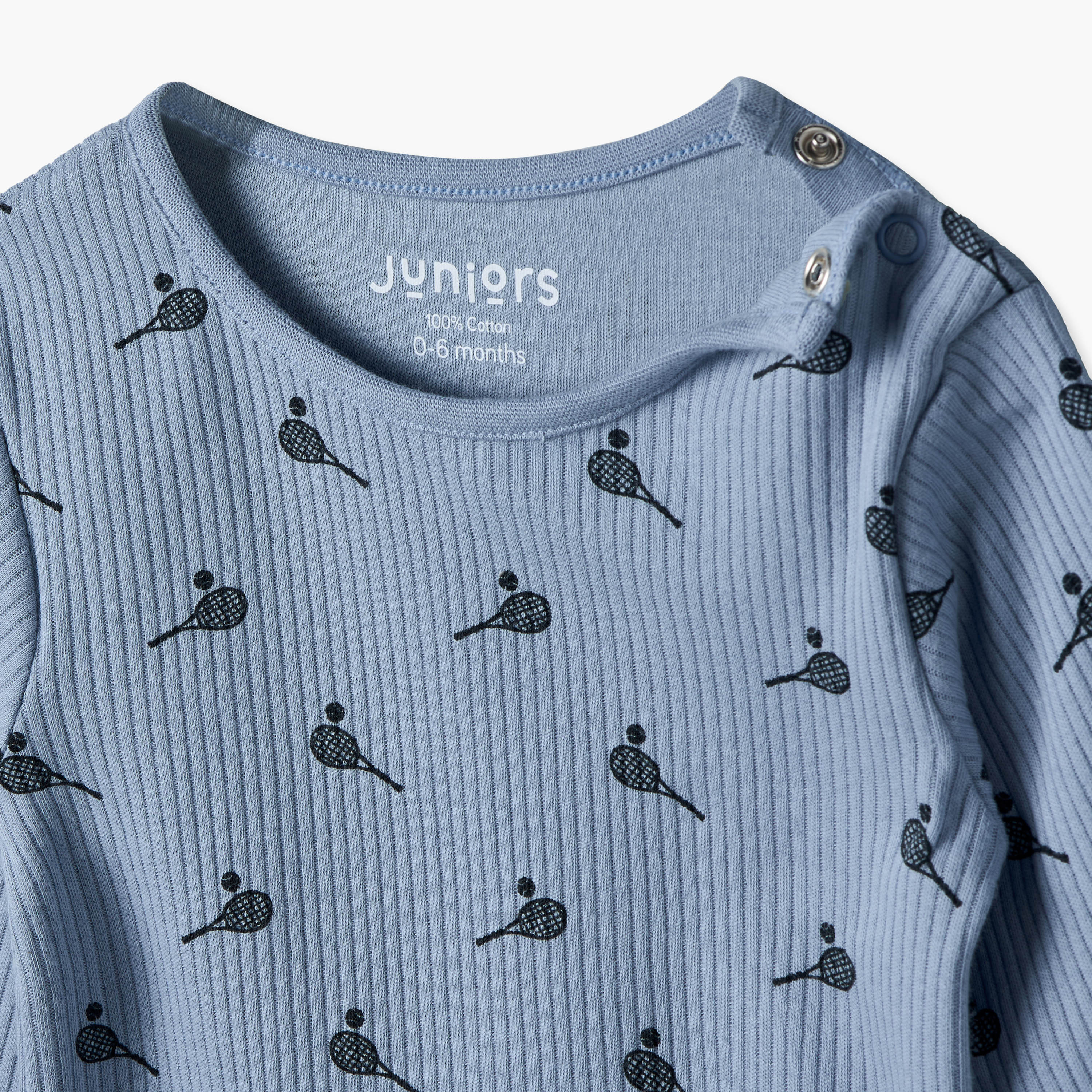 طقم بيجاما قطن بياقة ضيقة وأكمام طويلة وطبعات من جونيورز-baby-boys-clothing-nightwear-pyjamasets-image-6