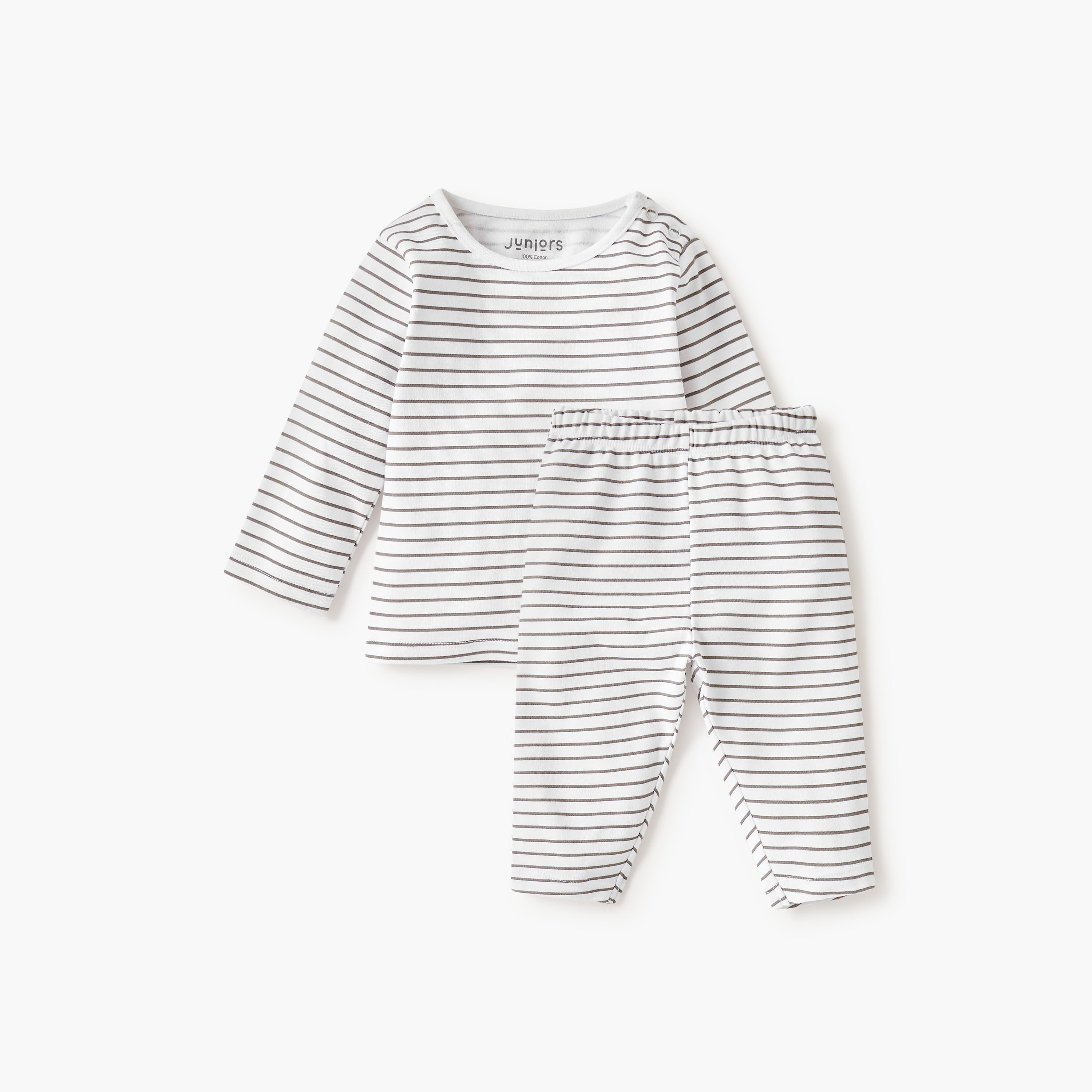 Juniors Striped T-shirt and Pyjama Set-baby-boys-clothing-nightwear-pyjamasets-image-2