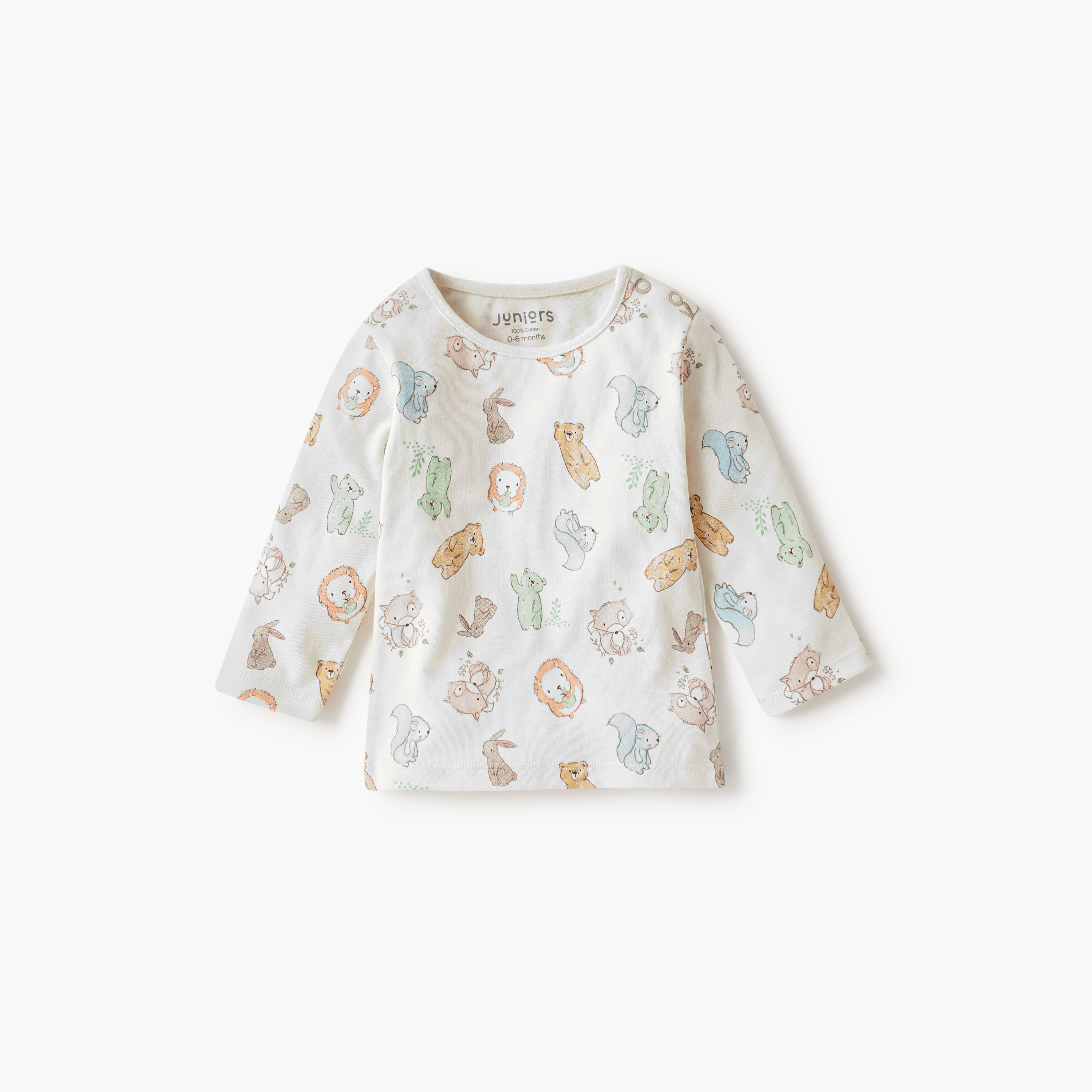 Juniors Animal Print T-shirt and Pyjama Set-baby-girls-clothing-nightwear-pyjamasets-image-2