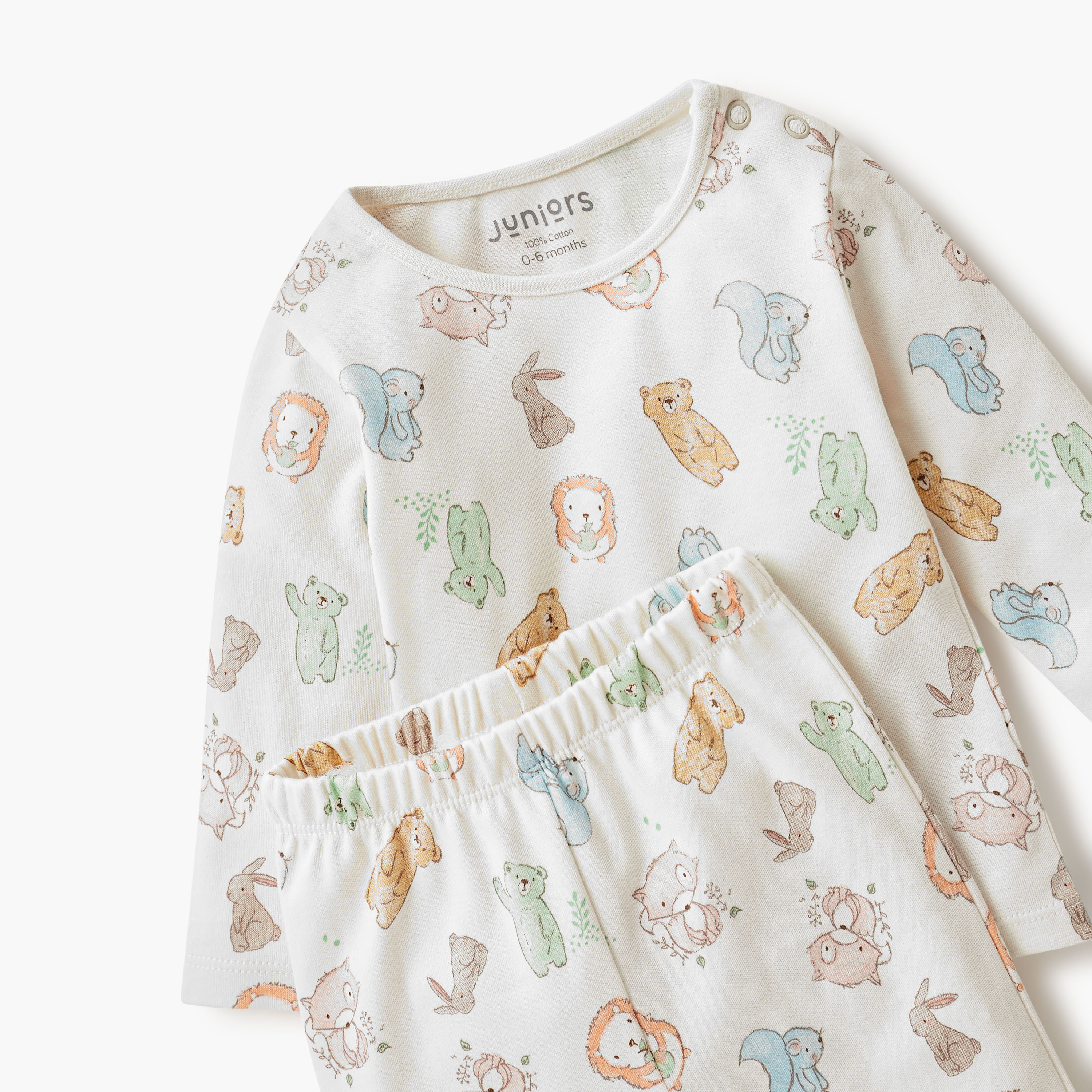 Juniors Animal Print T-shirt and Pyjama Set-baby-girls-clothing-nightwear-pyjamasets-image-4