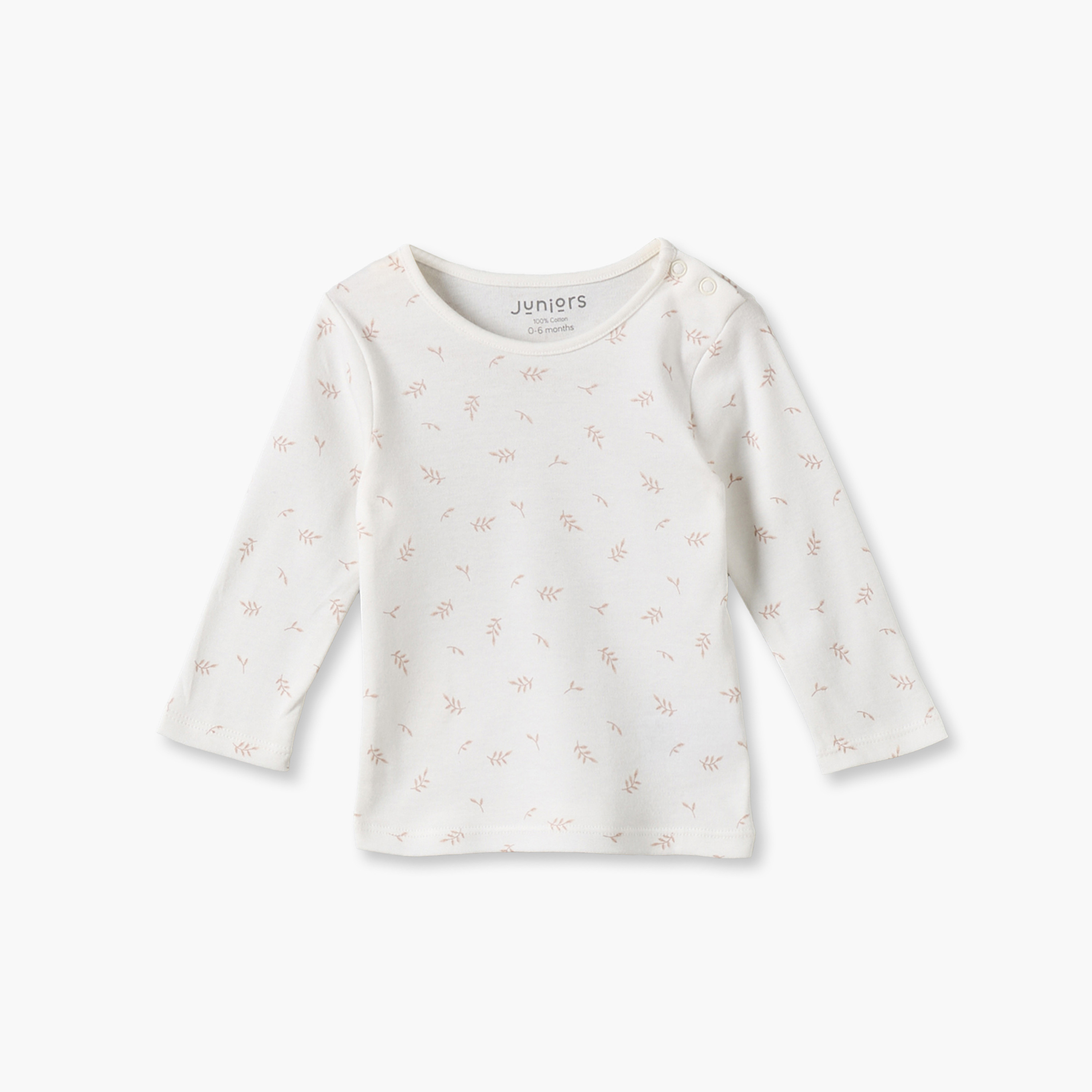 Juniors Cotton Crew Neck Long Sleeves Pyjama Set with Leaf Print-baby-girls-clothing-nightwear-pyjamasets-image-2