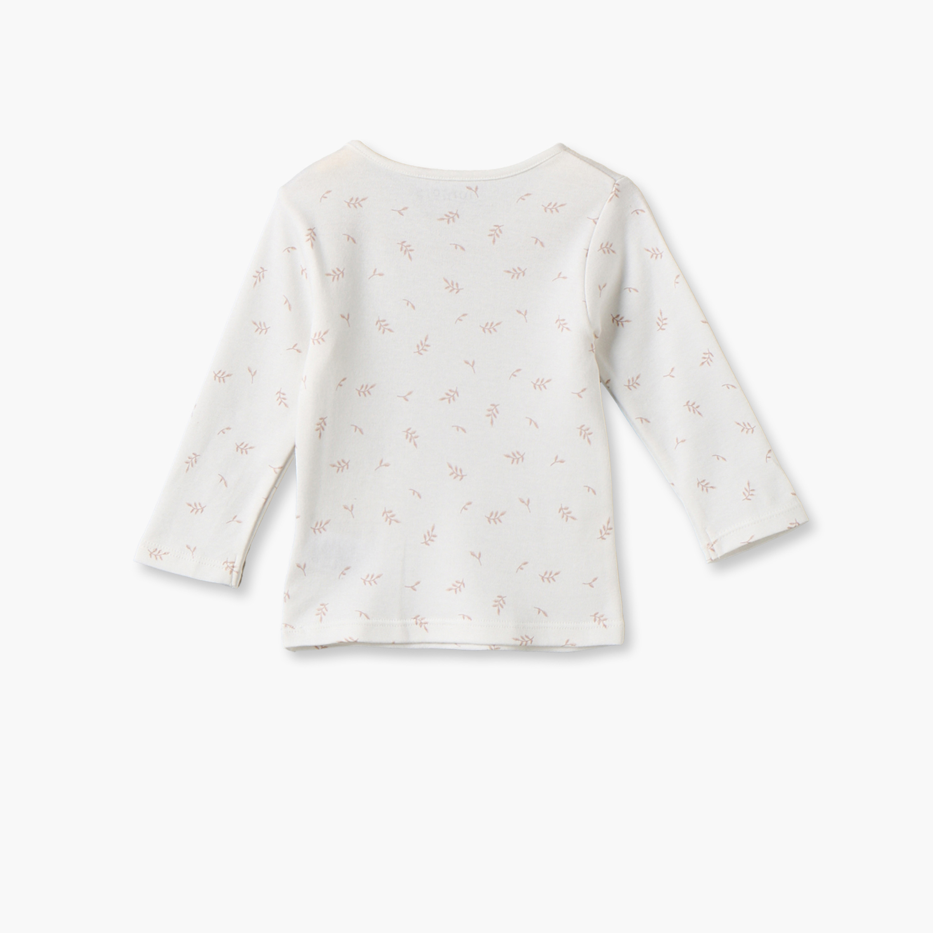 Juniors Cotton Crew Neck Long Sleeves Pyjama Set with Leaf Print-baby-girls-clothing-nightwear-pyjamasets-image-4