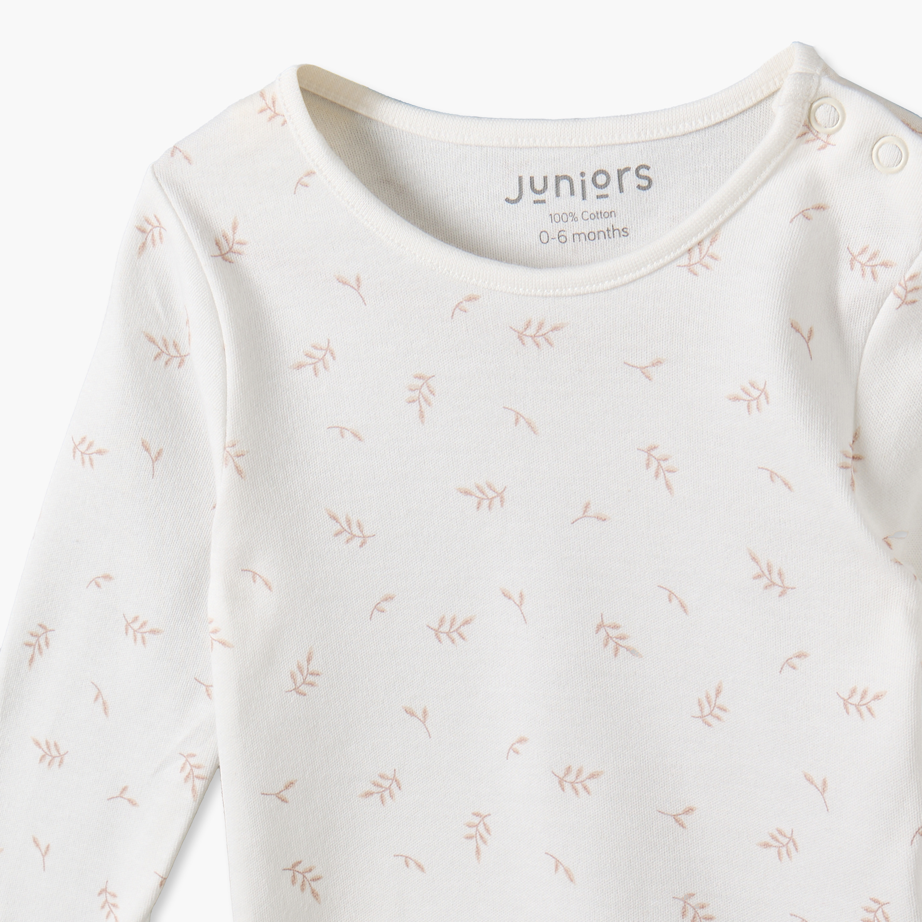 Juniors Cotton Crew Neck Long Sleeves Pyjama Set with Leaf Print-baby-girls-clothing-nightwear-pyjamasets-image-6