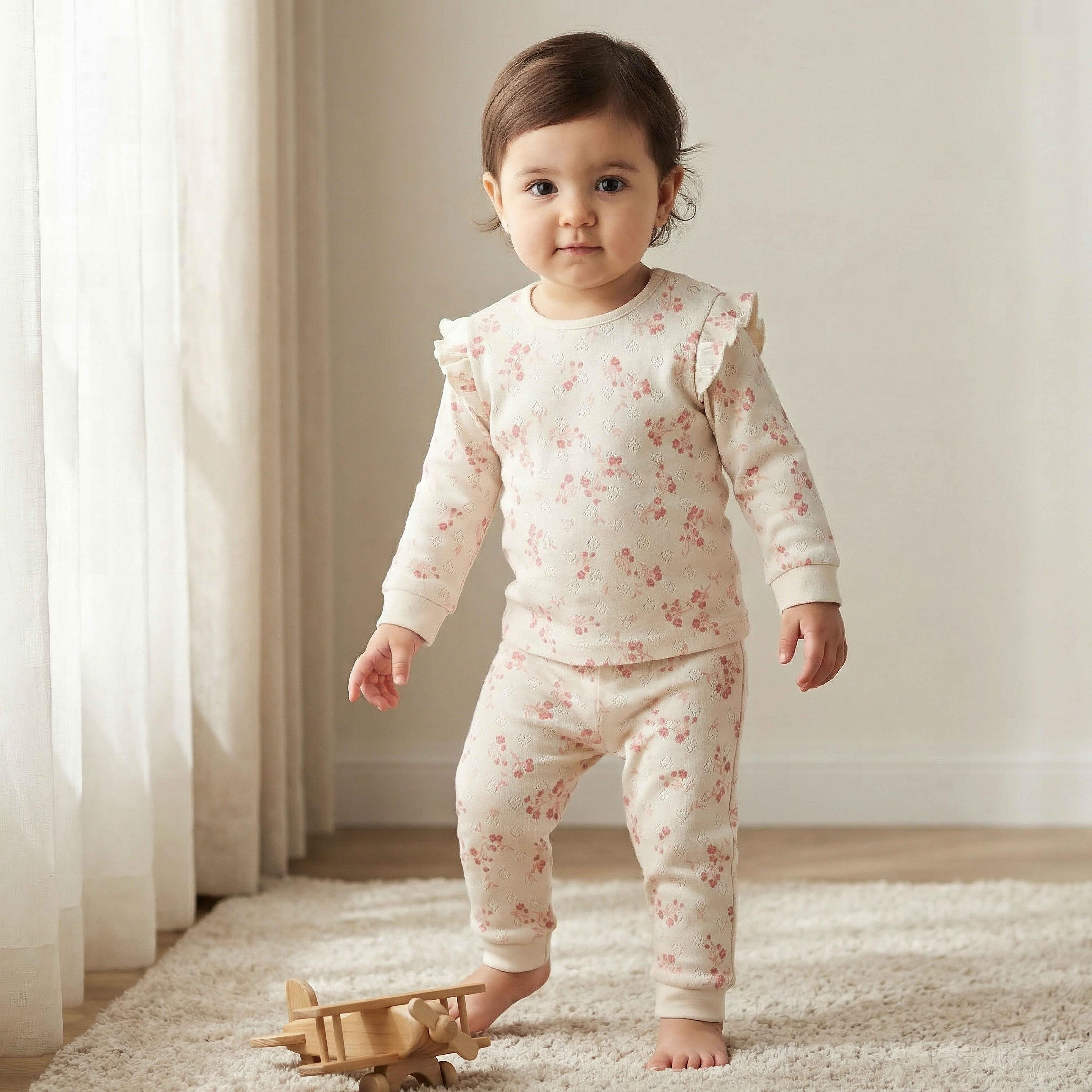 Juniors Cotton Crew Neck Long Sleeves Pyjama Set with Floral Print-baby-girls-clothing-nightwear-pyjamasets-image-1