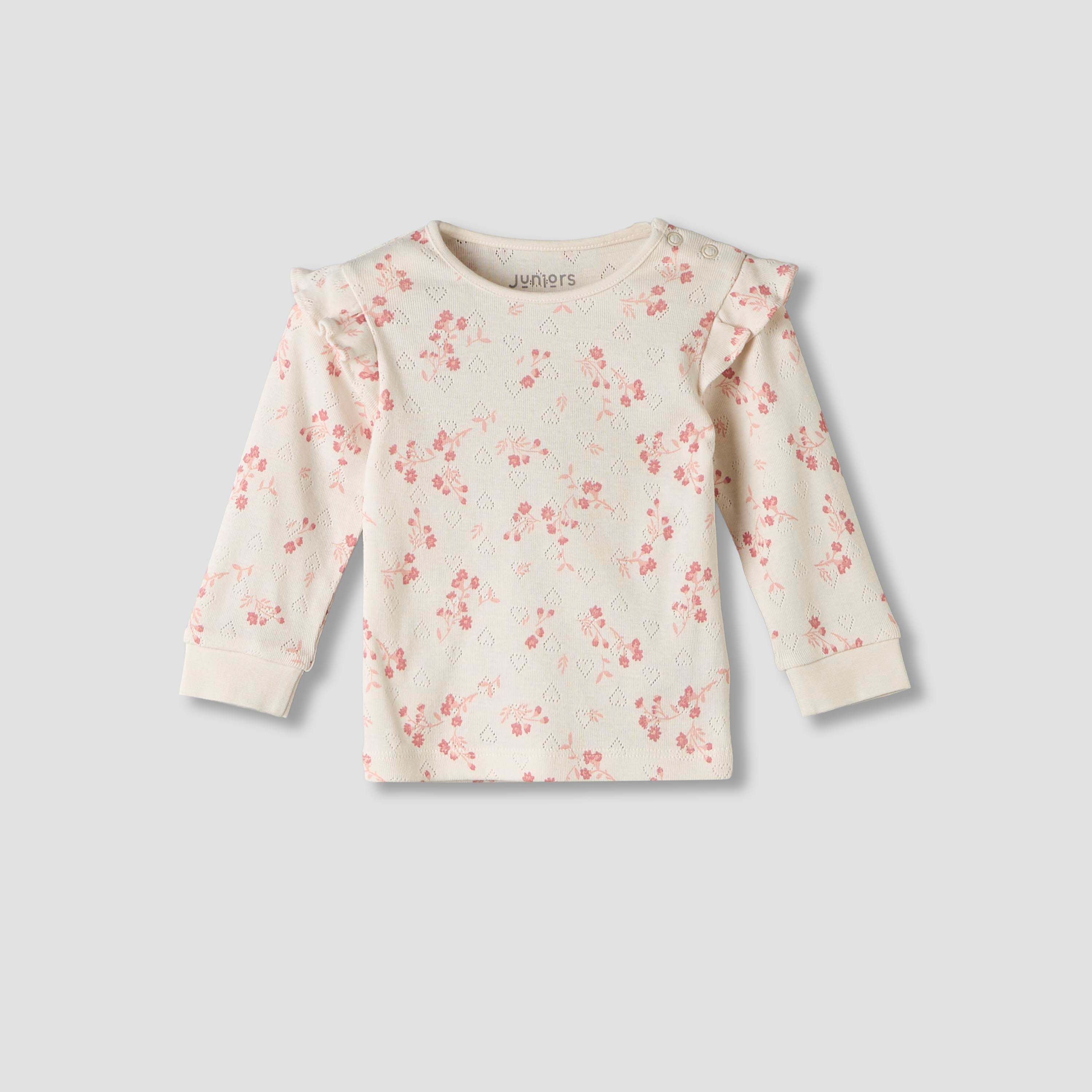 Juniors Cotton Crew Neck Long Sleeves Pyjama Set with Floral Print-baby-girls-clothing-nightwear-pyjamasets-image-3