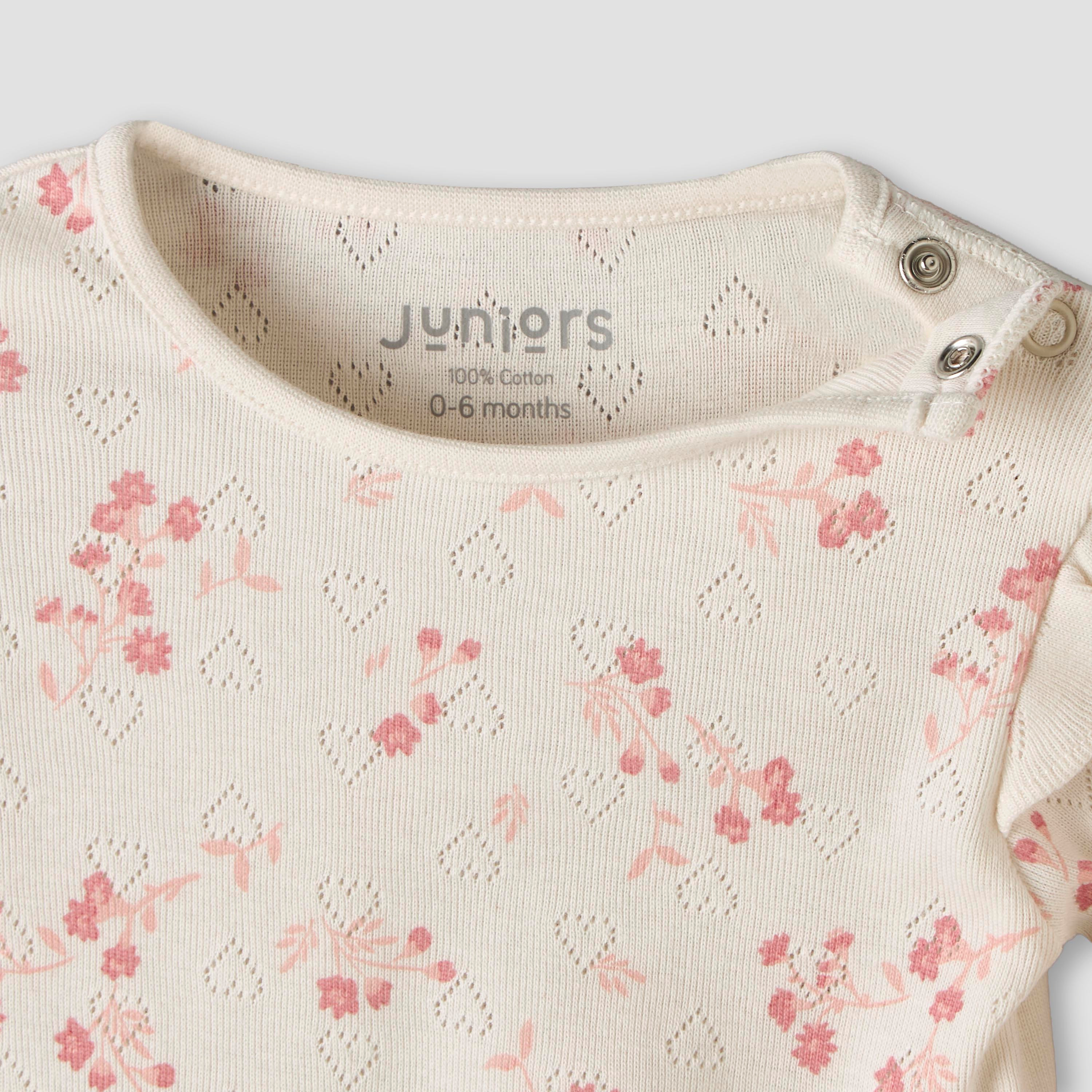 Juniors Cotton Crew Neck Long Sleeves Pyjama Set with Floral Print-baby-girls-clothing-nightwear-pyjamasets-image-10