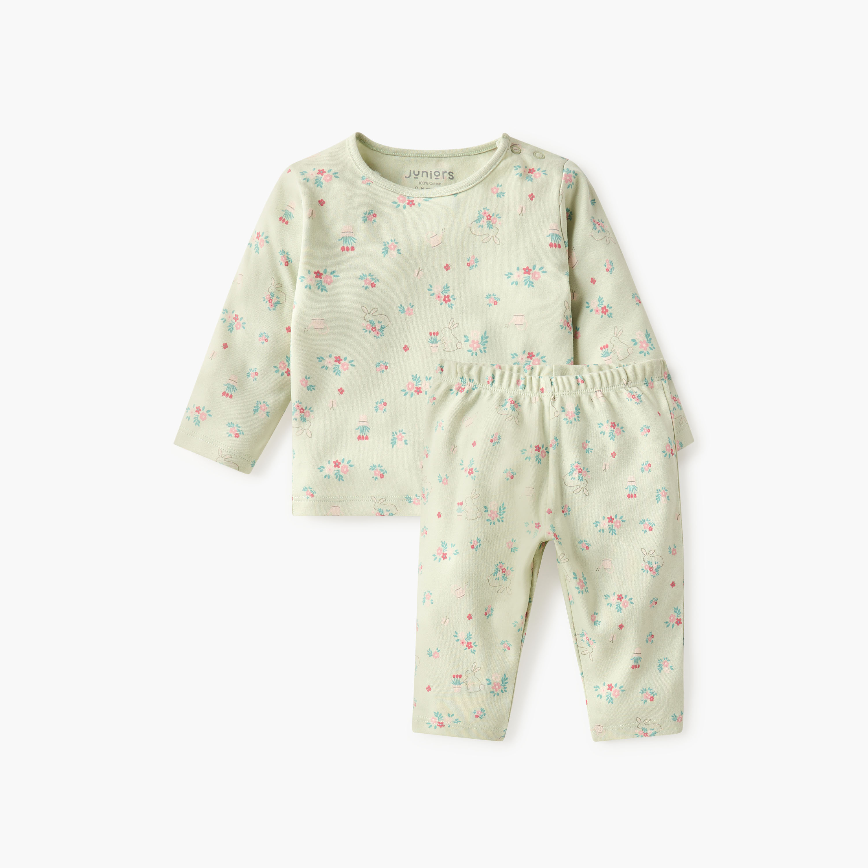 Juniors Duck Print T-shirt and Pyjama Set-baby-girls-clothing-nightwear-pyjamasets-image-2