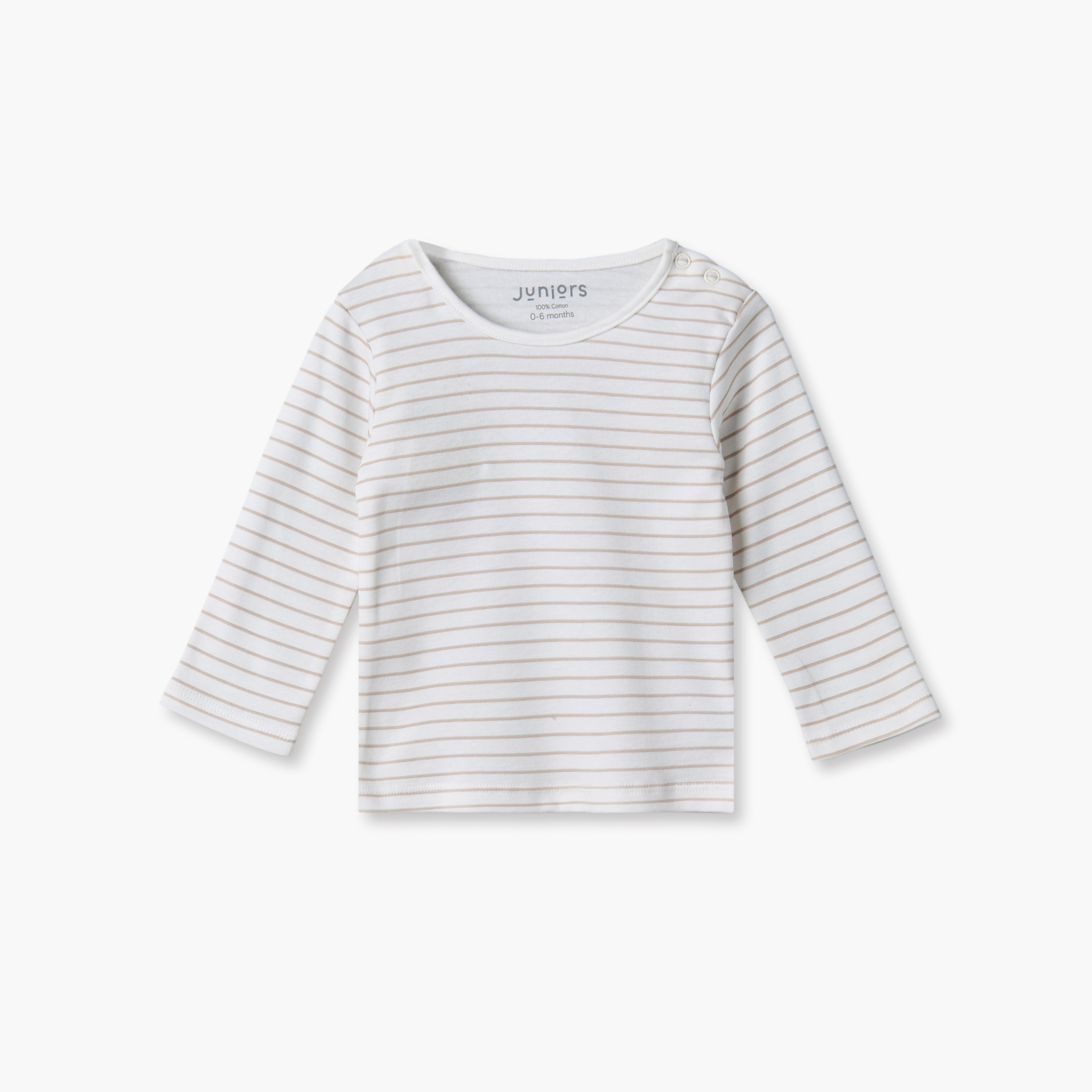 Juniors Cotton Round Neck Long Sleeves Pyjama Set with Stripes-baby-girls-clothing-nightwear-pyjamasets-image-2