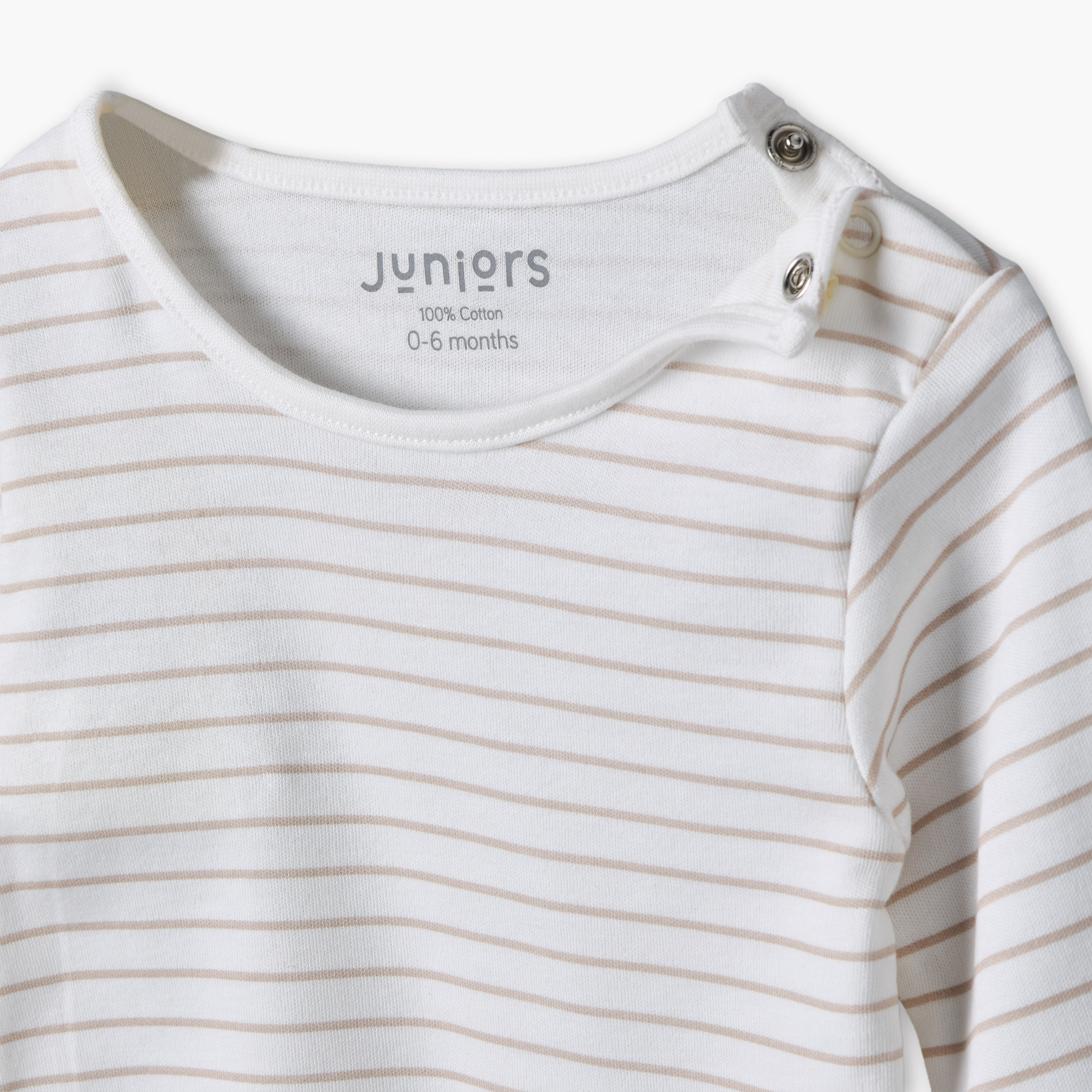 Juniors Cotton Round Neck Long Sleeves Pyjama Set with Stripes-baby-girls-clothing-nightwear-pyjamasets-image-6
