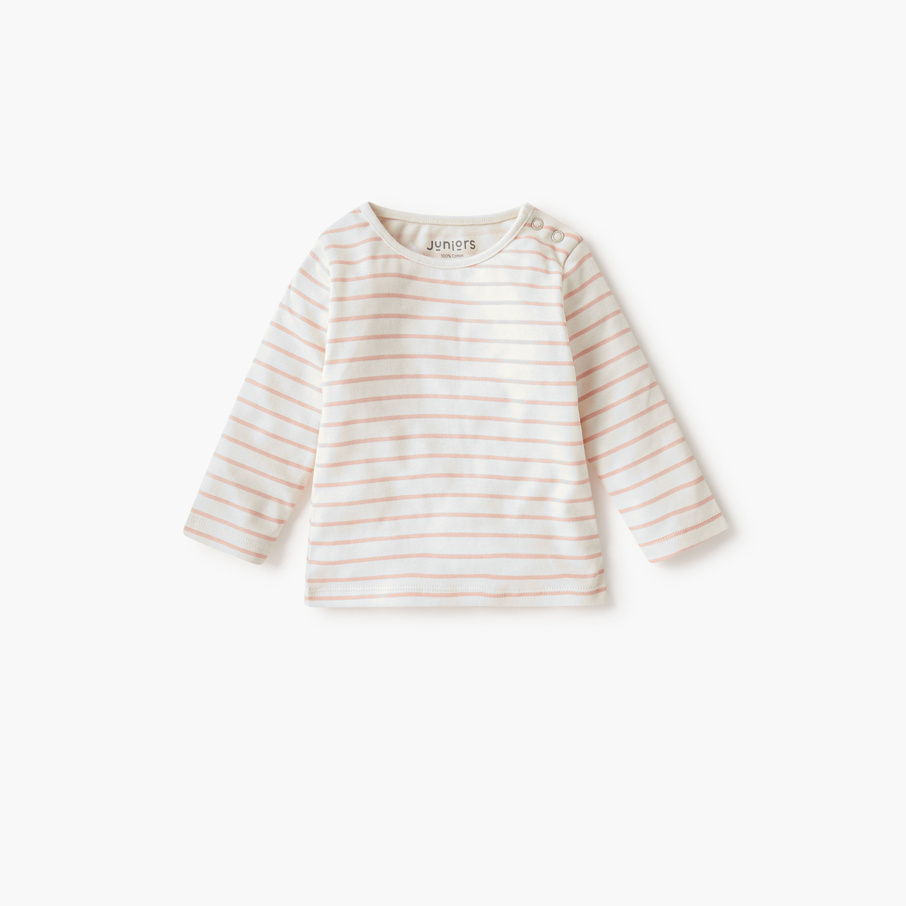 Juniors Striped T-shirt and Pyjama Set-baby-girls-clothing-nightwear-pyjamasets-image-3