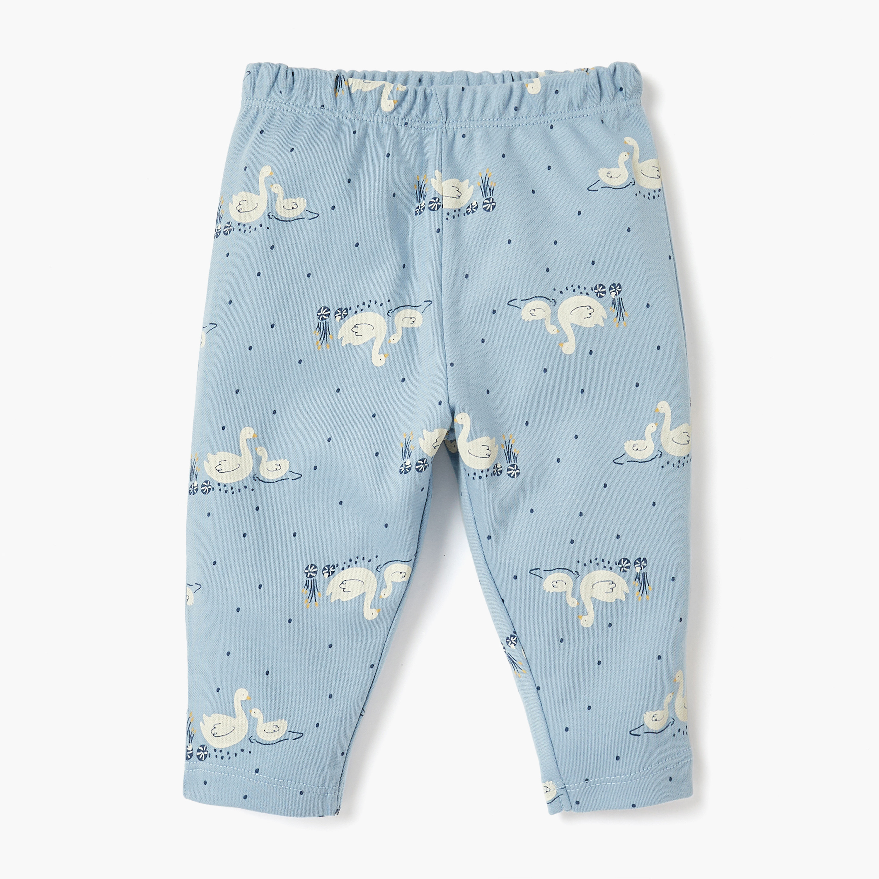 Juniors Swan Print T-shirt and Pyjama Set-baby-girls-clothing-nightwear-pyjamasets-image-2