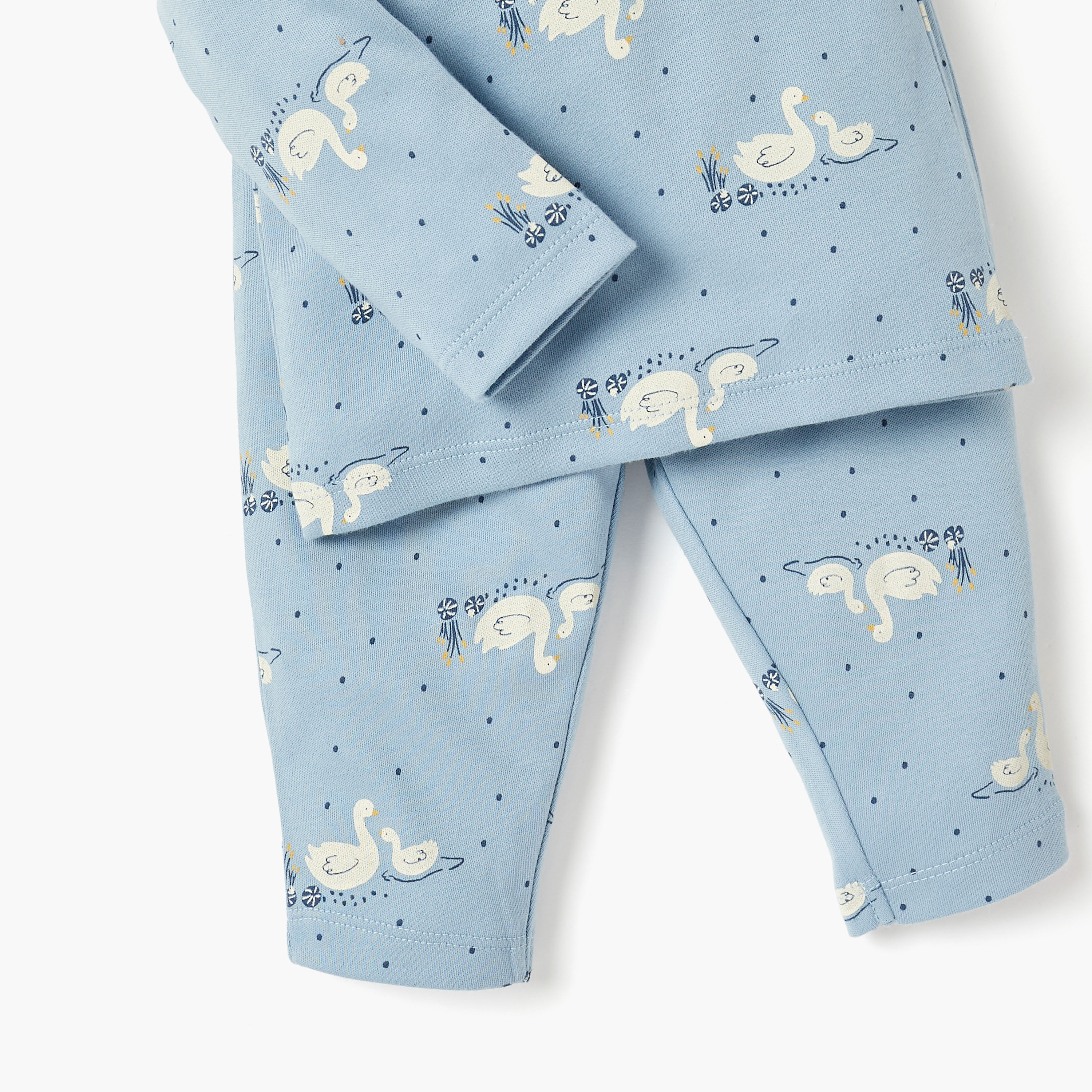 Juniors Swan Print T-shirt and Pyjama Set-baby-girls-clothing-nightwear-pyjamasets-image-4