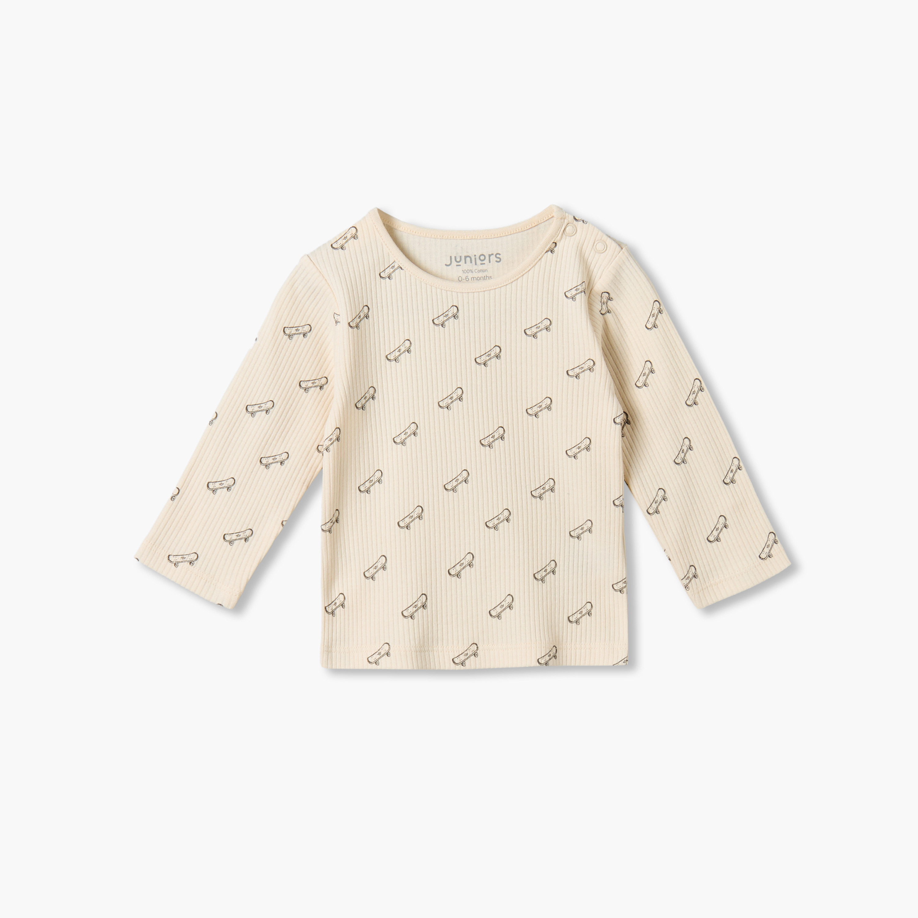 طقم بيجاما قطن بياقة ضيقة وأكمام طويلة بطبعات ألواح تزلج من جونيورز-baby-boys-clothing-nightwear-pyjamasets-image-3