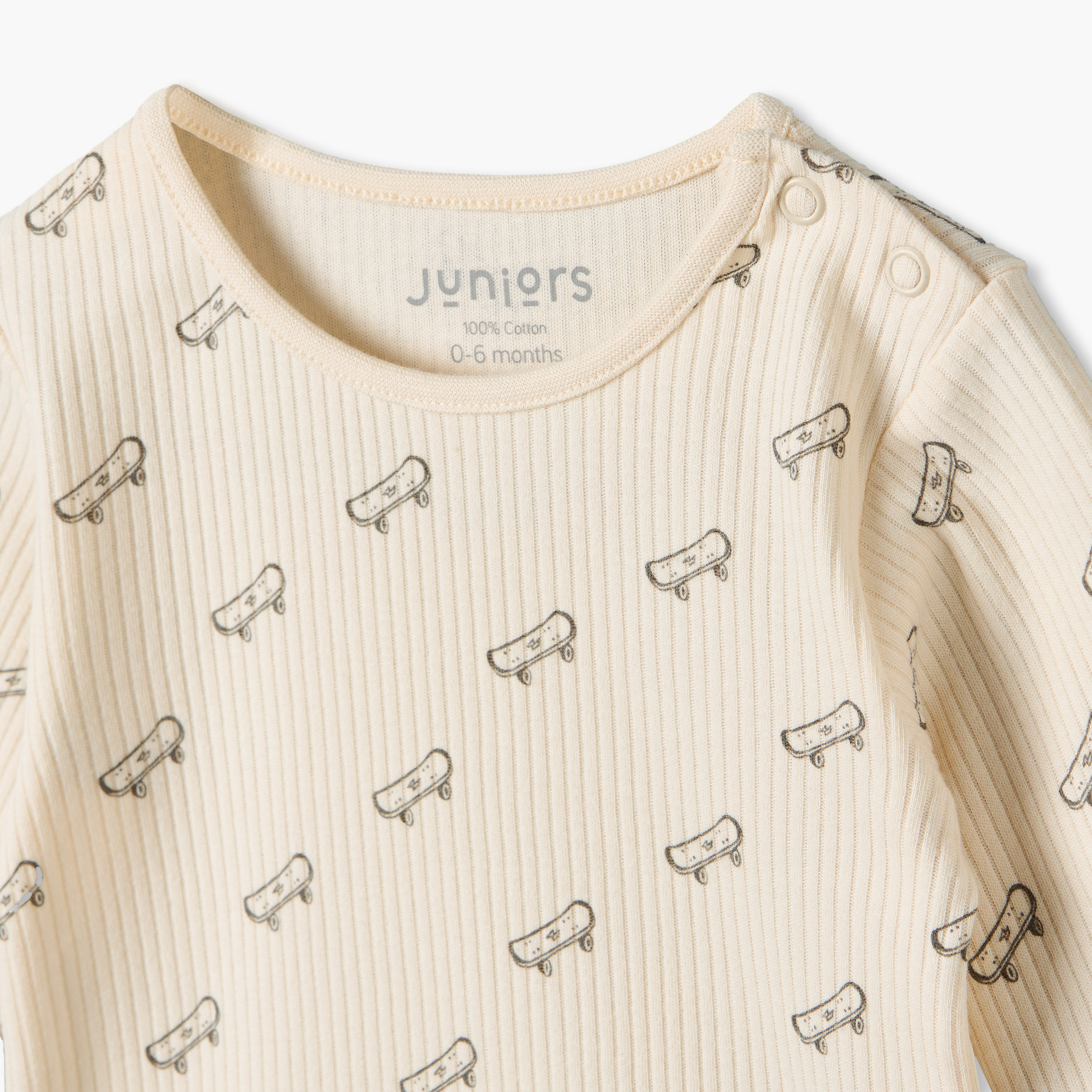 طقم بيجاما قطن بياقة ضيقة وأكمام طويلة بطبعات ألواح تزلج من جونيورز-baby-boys-clothing-nightwear-pyjamasets-image-7