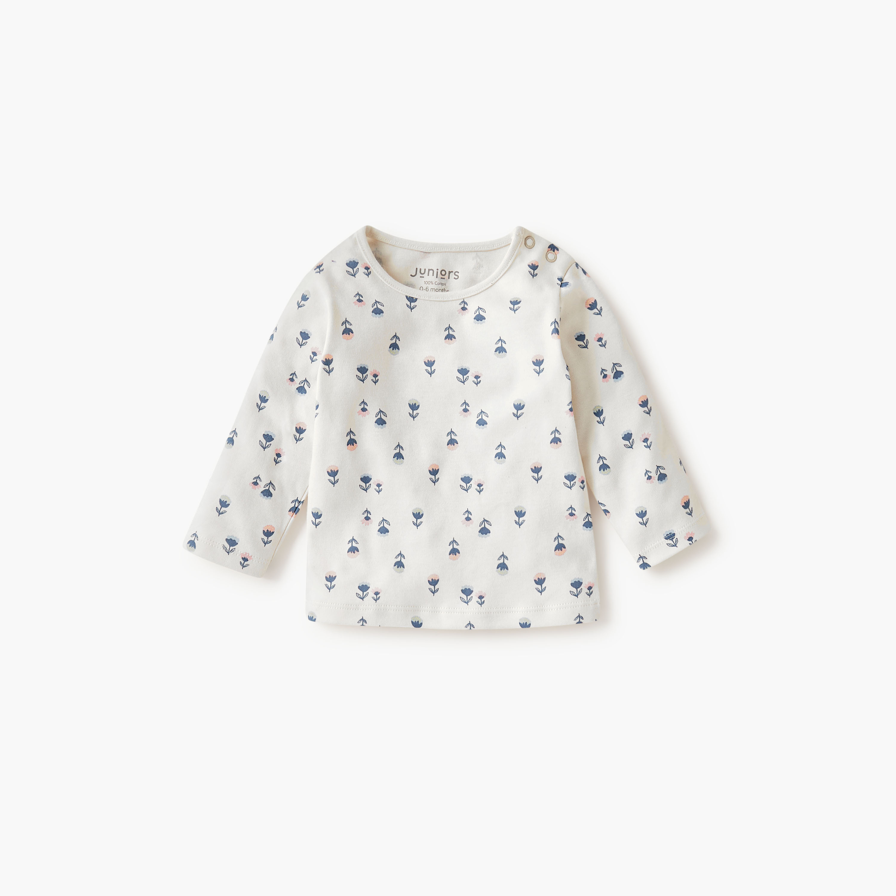 Juniors Floral Print T-shirt and Pyjama Set-baby-girls-clothing-nightwear-pyjamasets-image-3